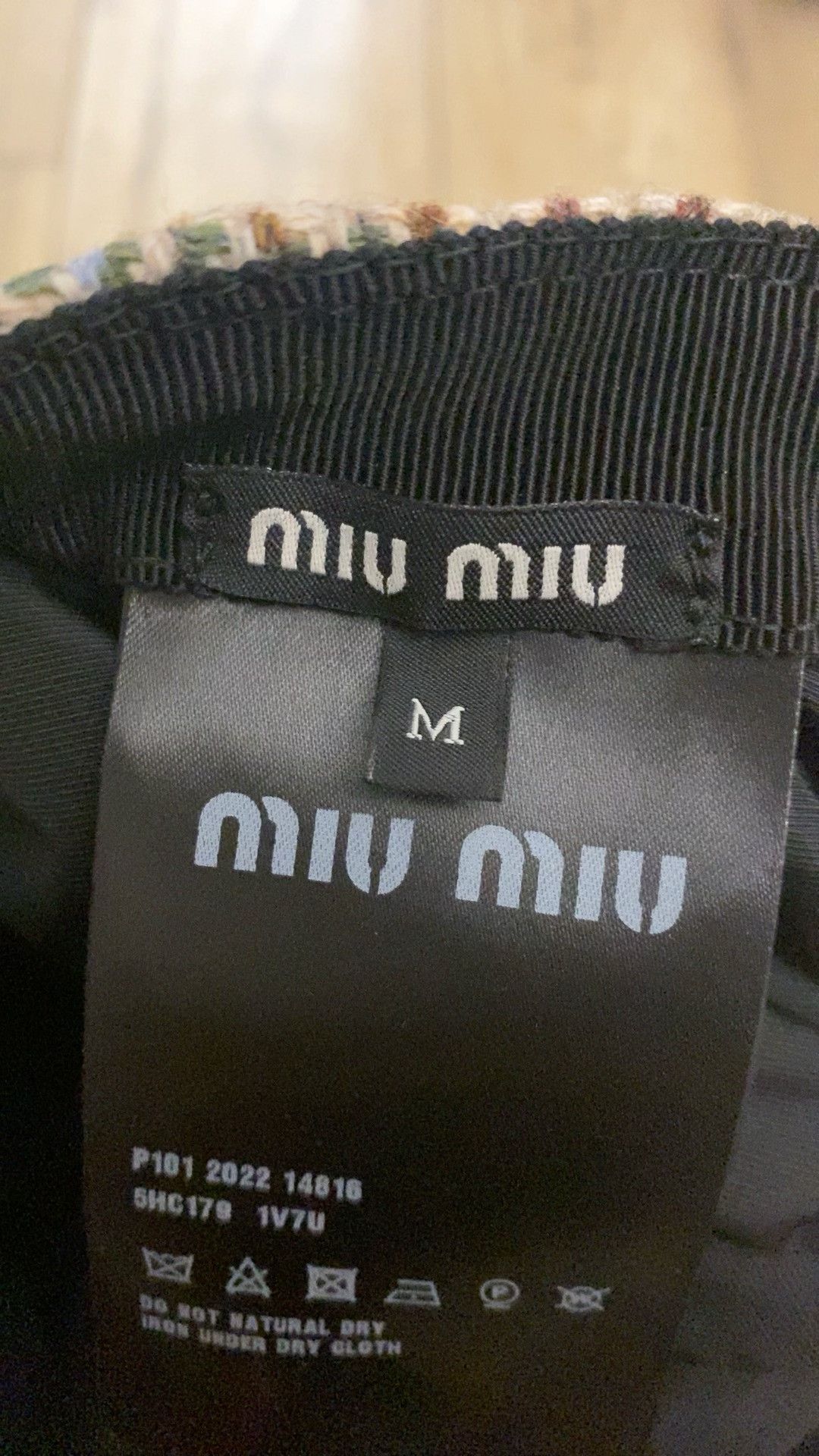 Miu Miu Miu Miu Brown Beige Houndstooth Wool Cap Size ONE SIZE - 4 Thumbnail