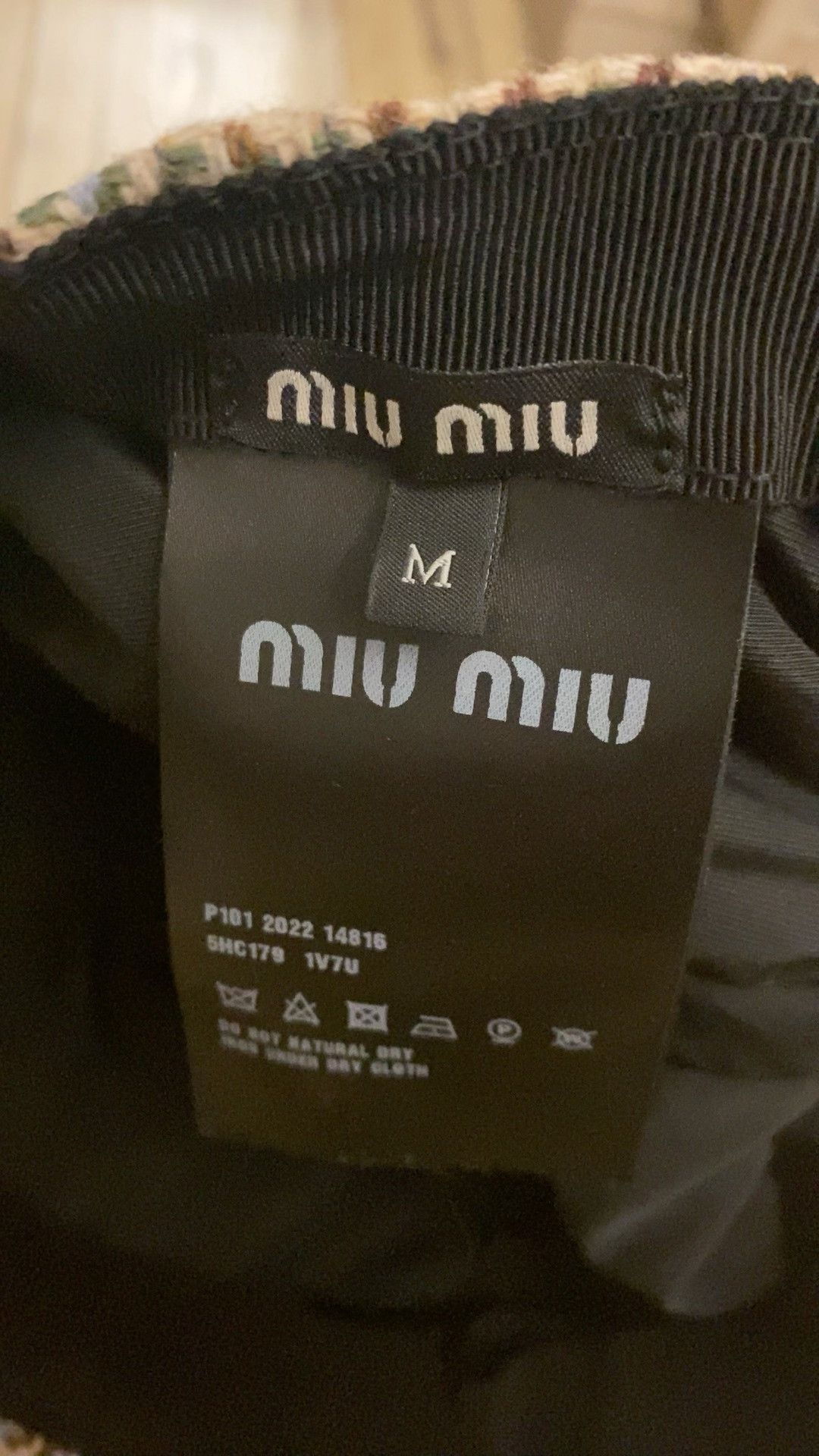 Miu Miu Miu Miu Brown Beige Houndstooth Wool Cap Size ONE SIZE - 3 Thumbnail