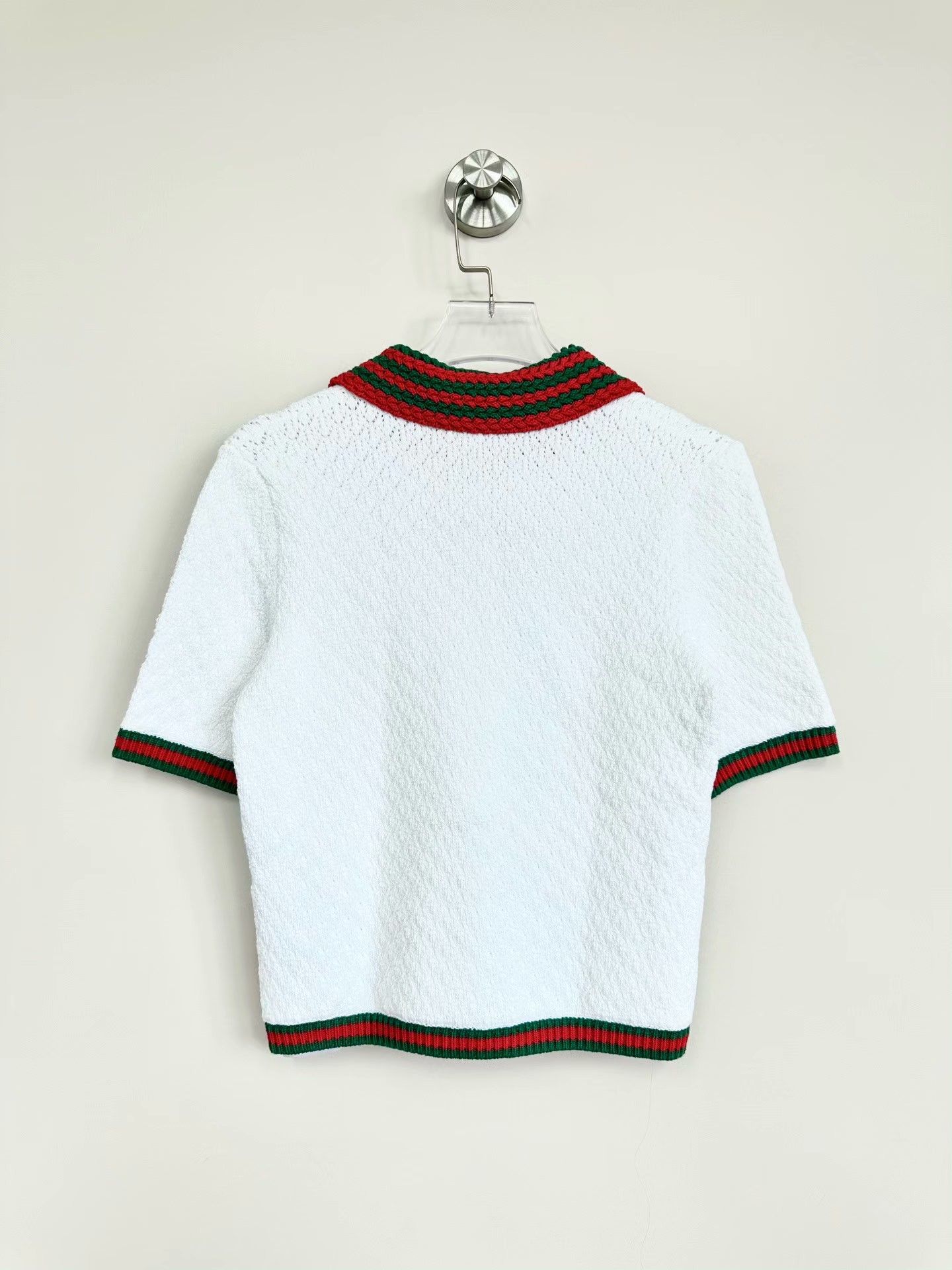 Gucci Gucci White Cropped Logo Polo Shirt Size L / US 10 / IT 46 - 2 Thumbnail