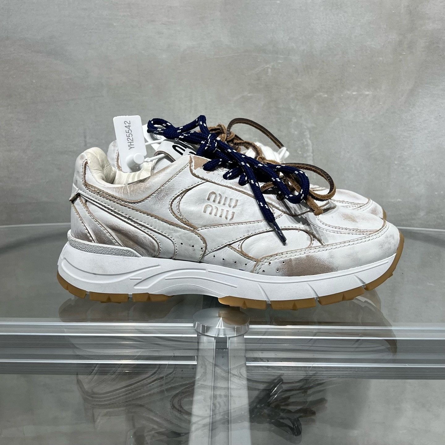 Miu Miu Miu Miu x NB 25SS Distressed White Sneakers Size US 4 / IT 34 - 4 Thumbnail