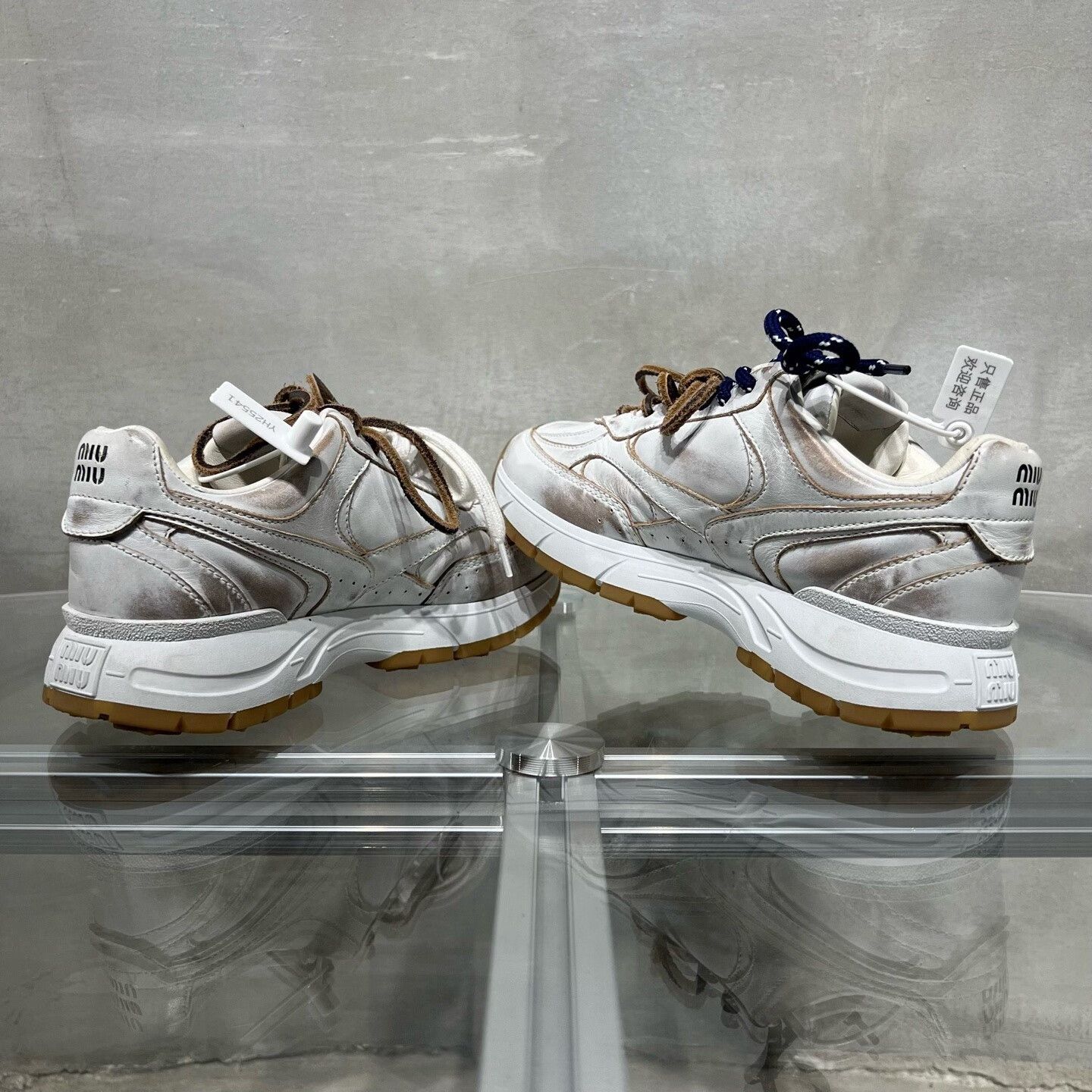 Miu Miu Miu Miu x NB 25SS Distressed White Sneakers Size US 4 / IT 34 - 5 Thumbnail