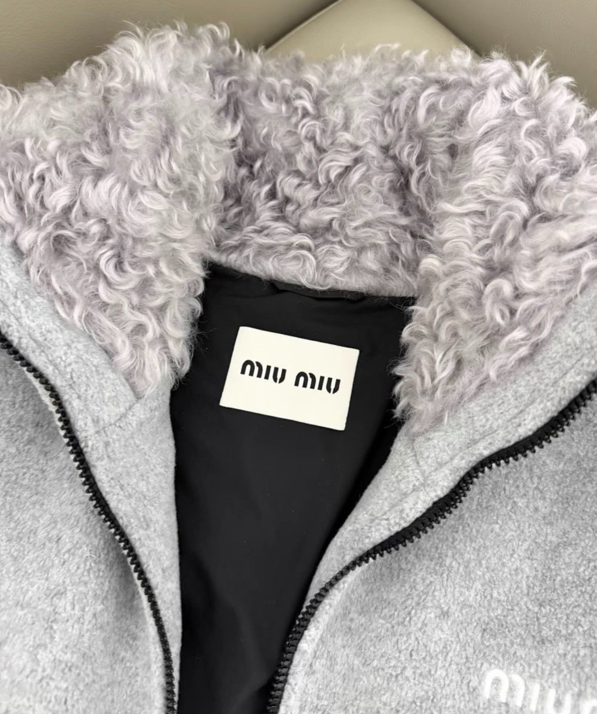 Miu Miu MIU MIU Logo Embroidered Stand Collar Zip Jacket Size S / US 4 / IT 40 - 2 Thumbnail