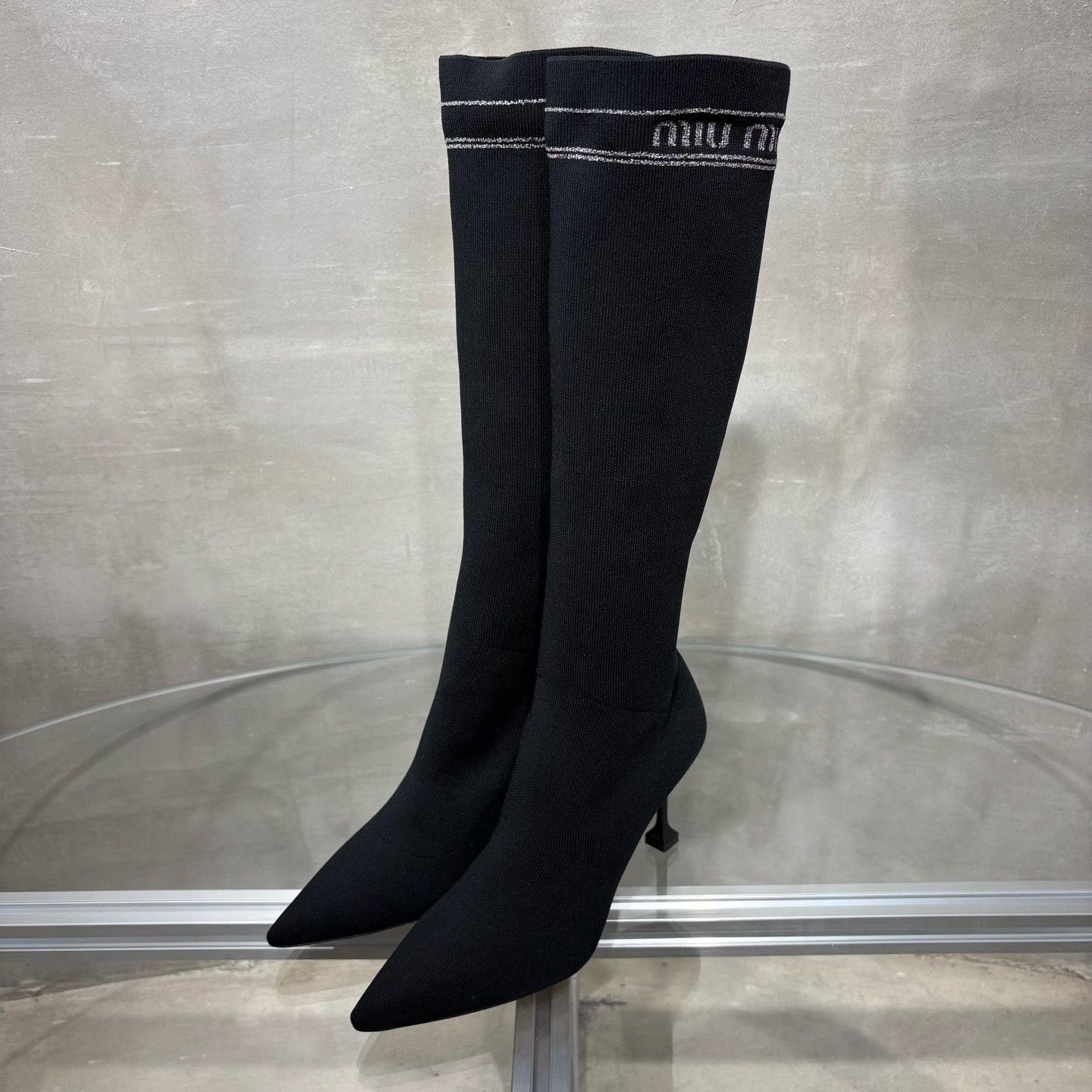 Miu Miu Miu Miu Black Over-the-Knee Boots Size US 6 / IT 36 - 2 Thumbnail