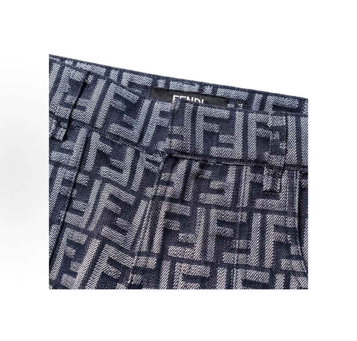 Fendi FENDI SS23 FF Print Mid-Rise Denim Shorts Size US 31 - 3 Thumbnail