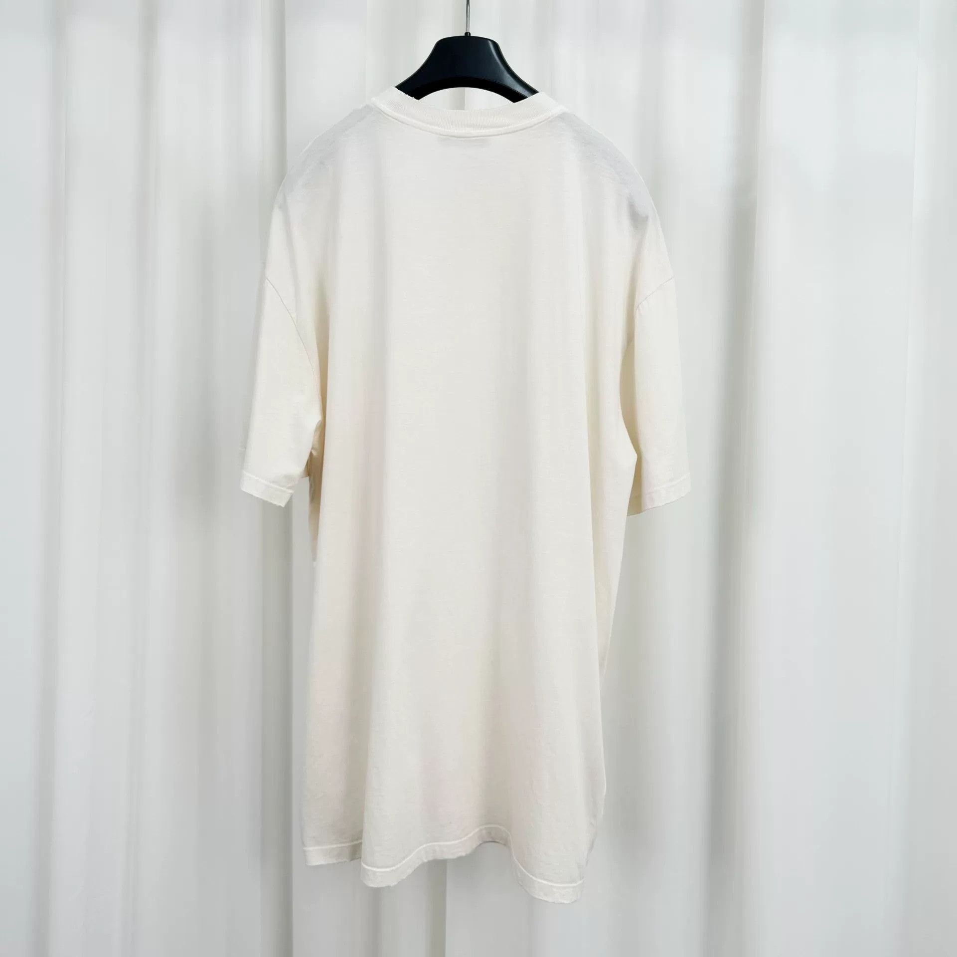 Prada Prada White Distressed Neck Triangle Logo Shirt Size XS / US 0-2 / IT 36-38 - 2 Thumbnail
