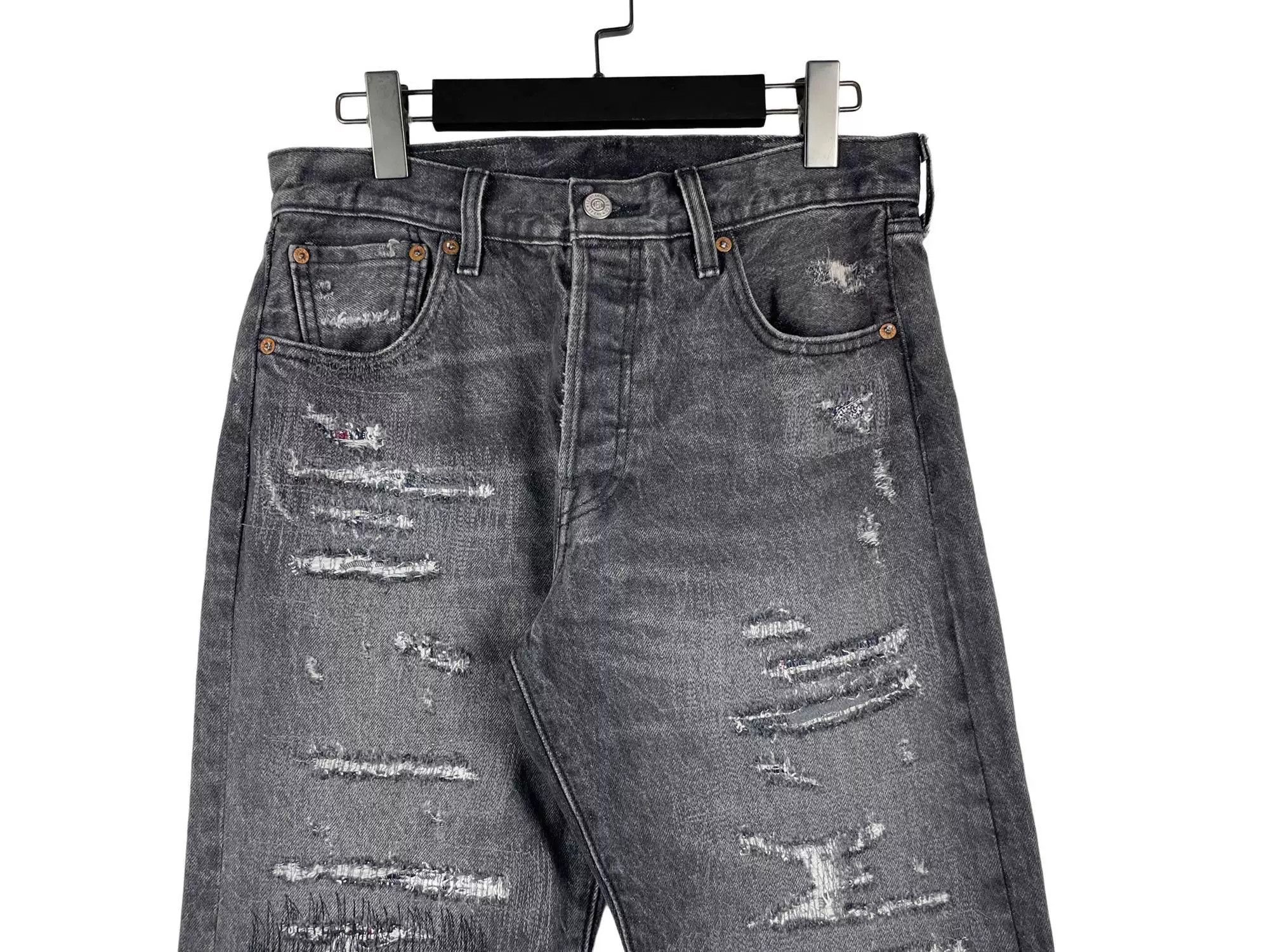 Levi's Levi's x CLOT 501 Black Distressed Jeans Size US 30 / EU 46 - 3 Thumbnail
