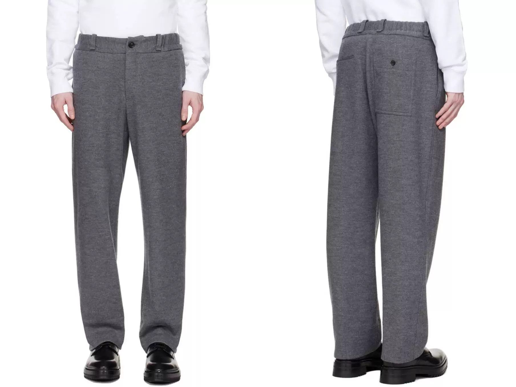 Lanvin LANVIN Gray Elasticated Waist Wool Pants Size US 36 / EU 52 - 6 Thumbnail