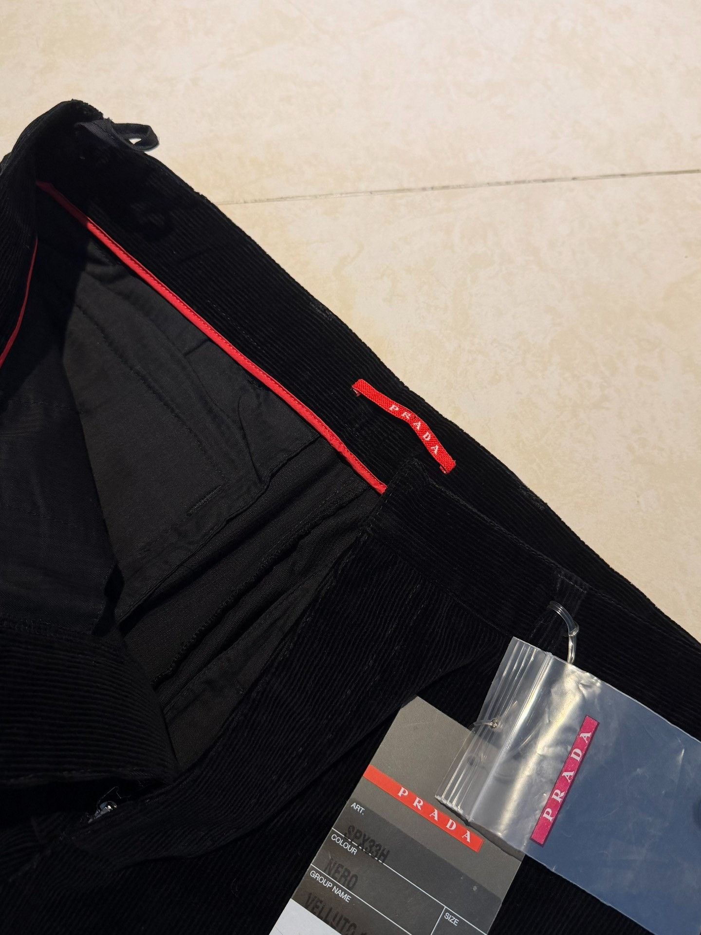 Prada Prada Black Corduroy Straight-Leg Pants Size US 30 / EU 46 - 4 Thumbnail