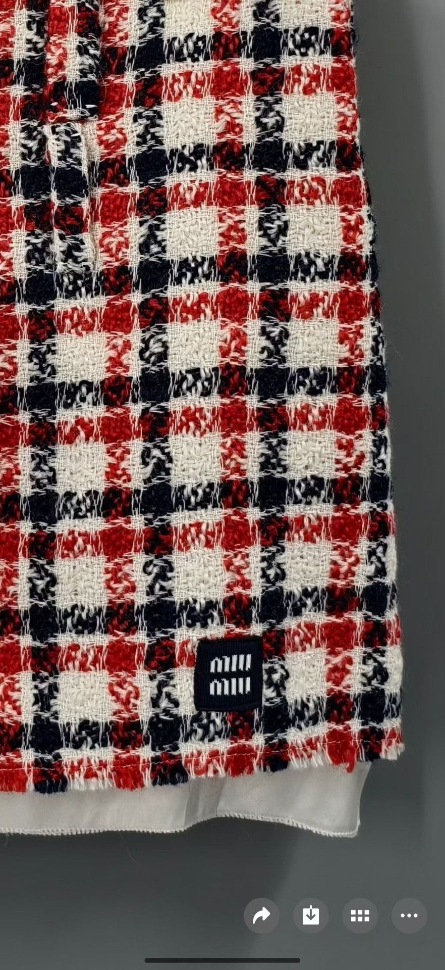Miu Miu Miu Miu Red Black Checkered Woven Skirt Size 40" / US 18 - 7 Thumbnail