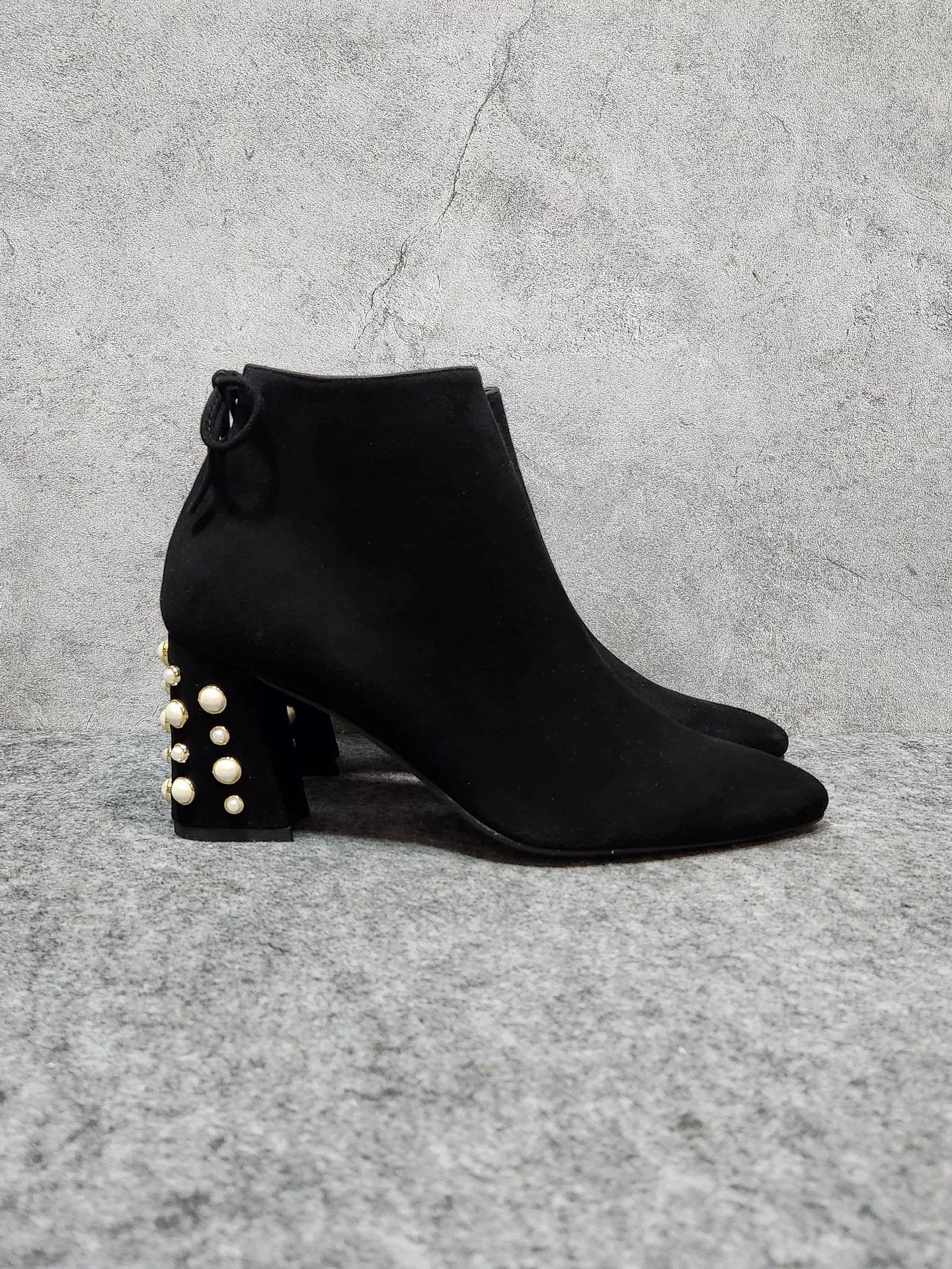 Stuart Weitzman Stuart Weitzman Black Suede Rivet Ankle Boots Size US 9 / IT 39 - 3 Thumbnail