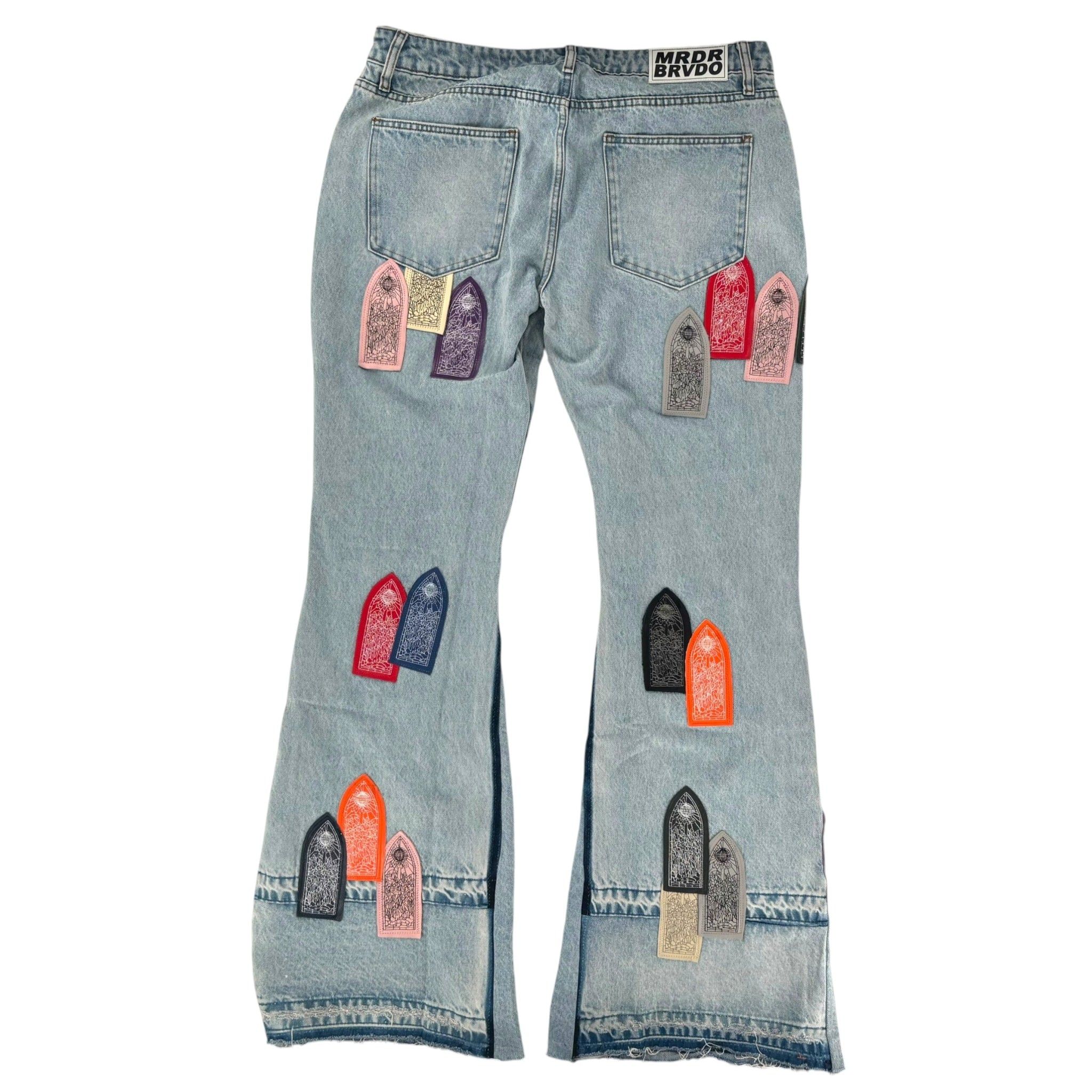 Who Decides War Patched Arched Repaired Distressed Denim Multicolor Size US 32 / EU 48 - 2 Thumbnail