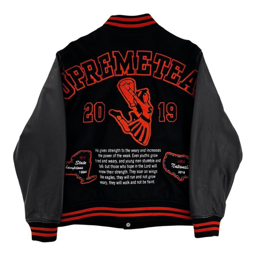 Supreme Team Varsity Jacket Black Size US L / EU 52-54 / 3 - 3 Thumbnail
