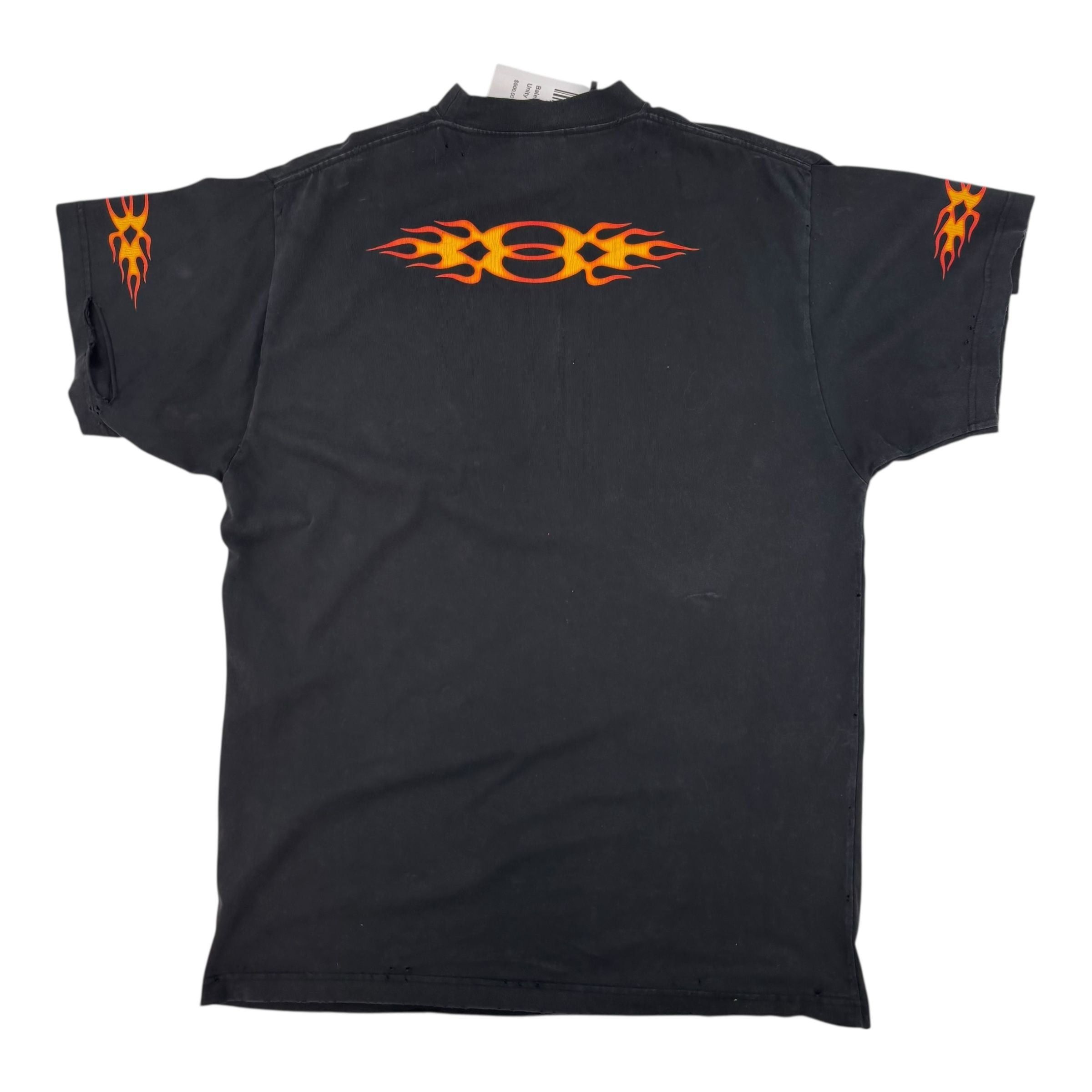 Balenciaga Burning Unity Tee Black Size US L / EU 52-54 / 3 - 3 Thumbnail