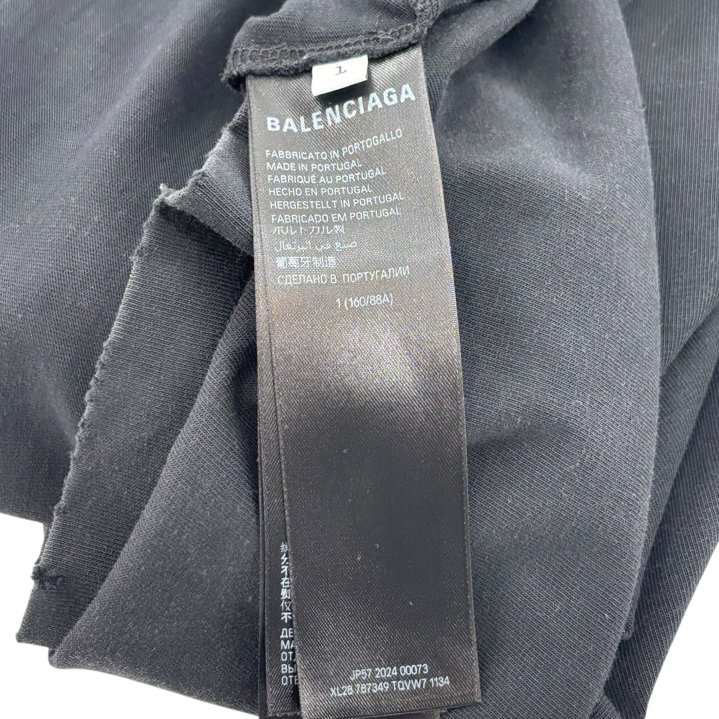 Balenciaga Burning Unity Tee Black Size US L / EU 52-54 / 3 - 4 Thumbnail