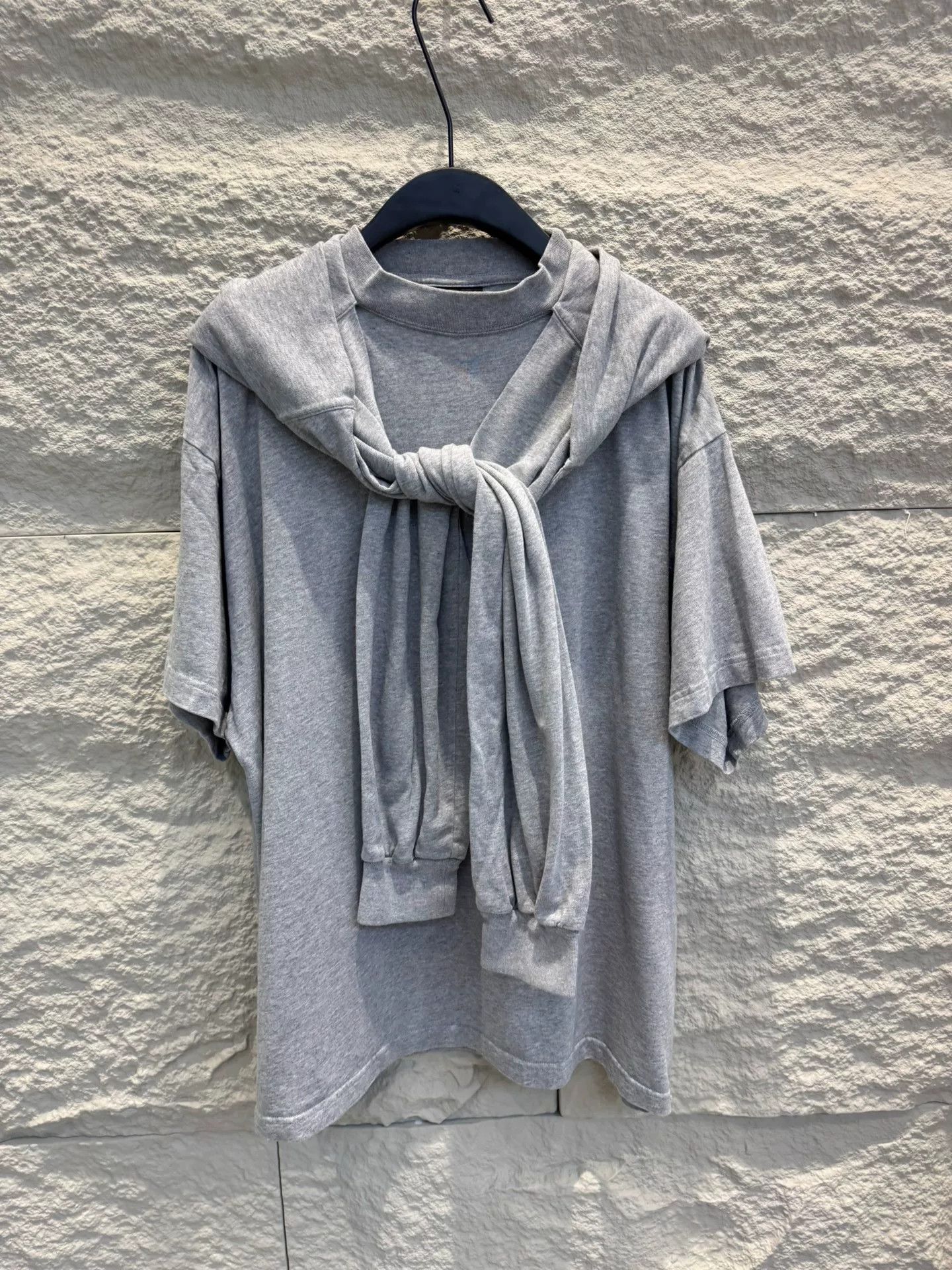 Balenciaga Balenciaga Gray Hooded Short Sleeve Tee Size S Size US S / EU 44-46 / 1 - 2 Thumbnail