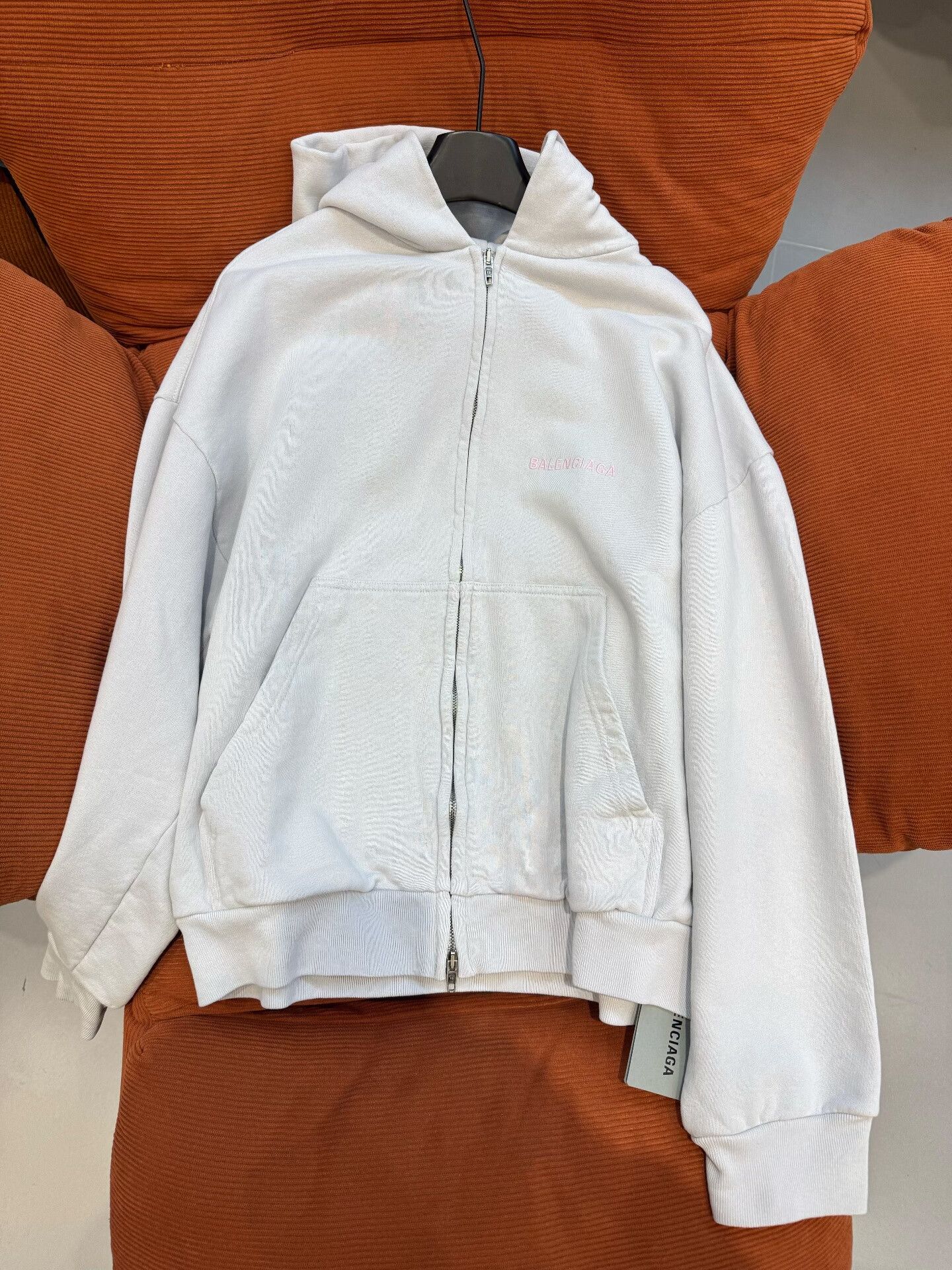Balenciaga Balenciaga Pink Logo Zip-Up Hoodie Size XS Size US XS / EU 42 / 0 - 2 Thumbnail