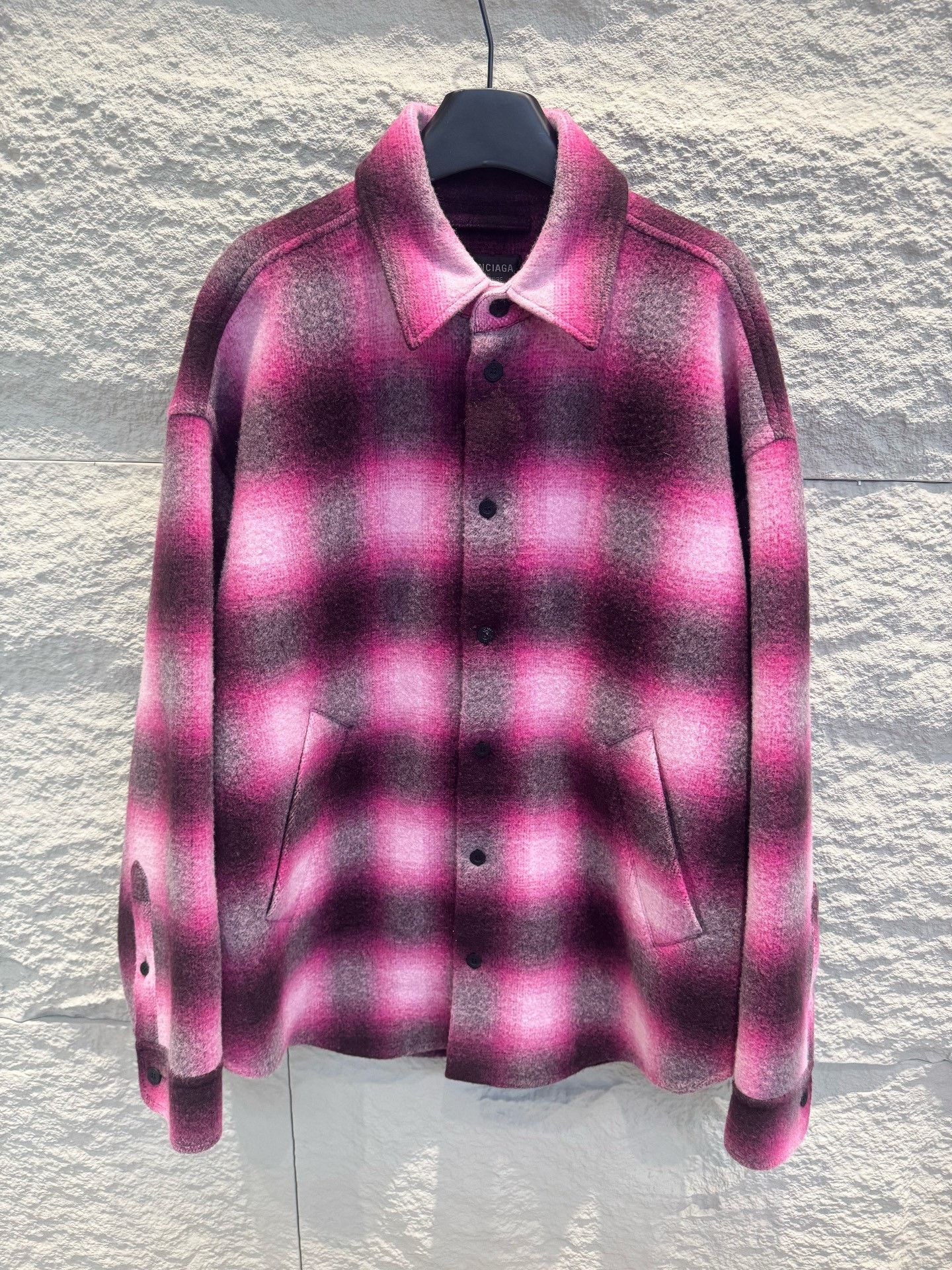 Balenciaga Balenciaga Pink Plaid Wool Coat Size 34 Size XS / US 0-2 / IT 36-38 - 2 Thumbnail