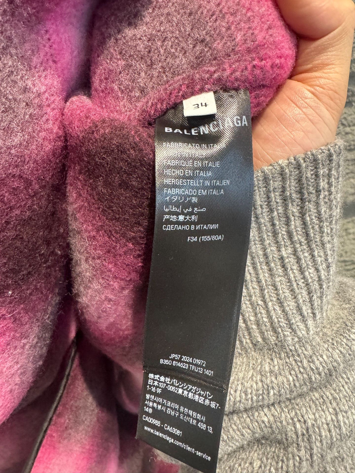 Balenciaga Balenciaga Pink Plaid Wool Coat Size 34 Size XS / US 0-2 / IT 36-38 - 5 Thumbnail
