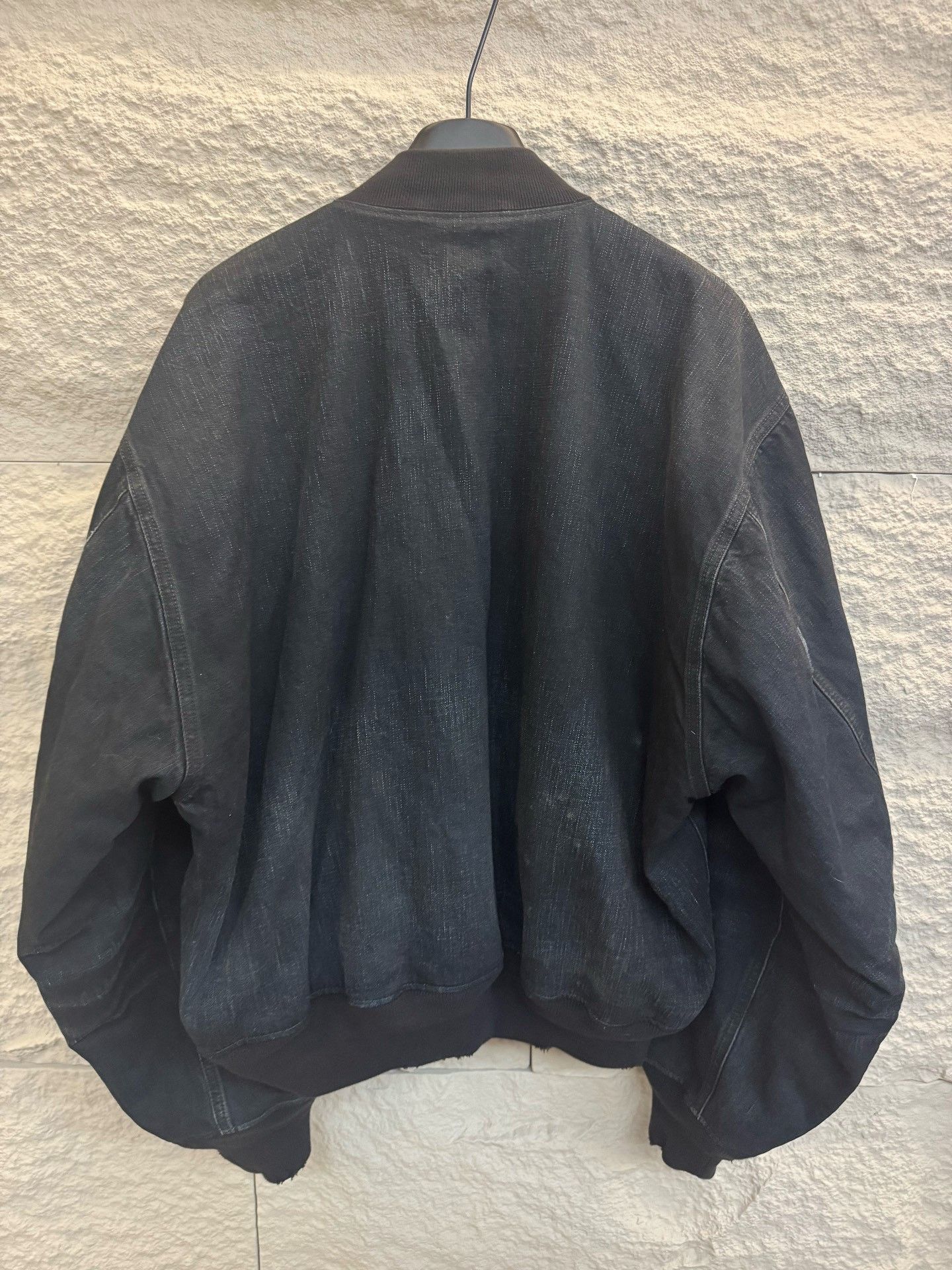 Balenciaga Balenciaga Distressed Denim Bomber Jacket Size S Size US S / EU 44-46 / 1 - 7 Thumbnail