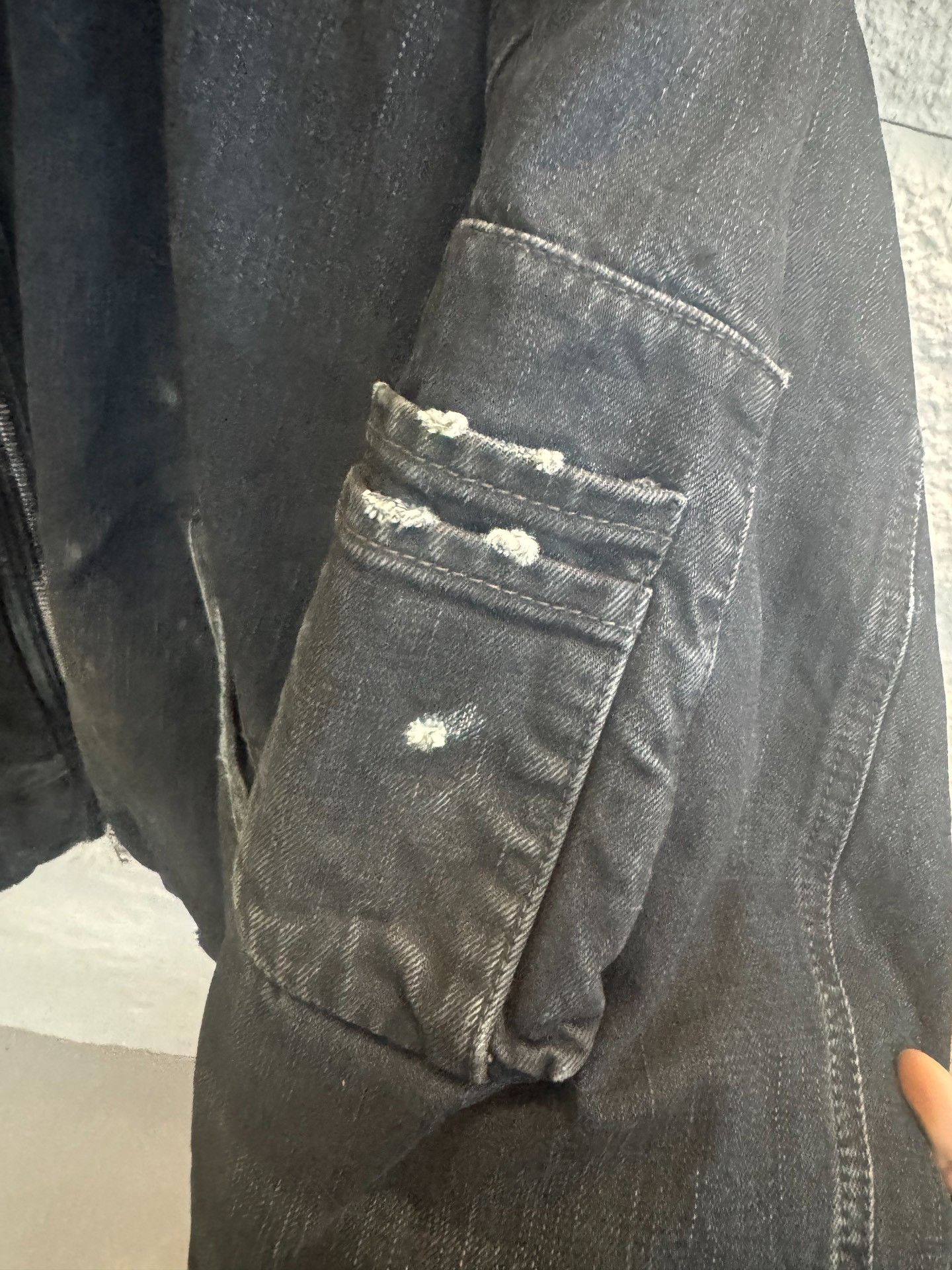 Balenciaga Balenciaga Distressed Denim Bomber Jacket Size S Size US S / EU 44-46 / 1 - 6 Thumbnail