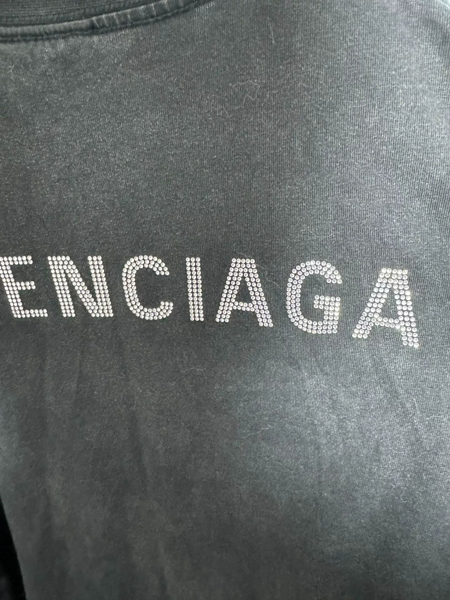 Balenciaga Balenciaga Rhinestone Logo T-Shirt Size XS Size US XS / EU 42 / 0 - 4 Thumbnail