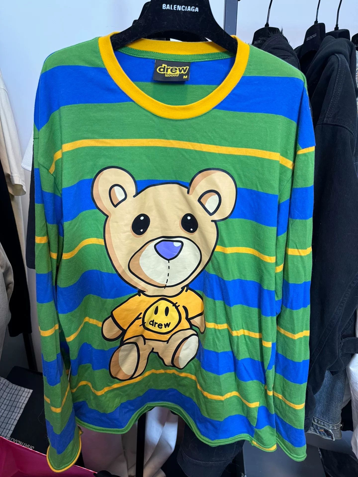 Drew House Drew House Striped Bear Long Sleeve T-Shirt Size M Size US M / EU 48-50 / 2 - 2 Thumbnail
