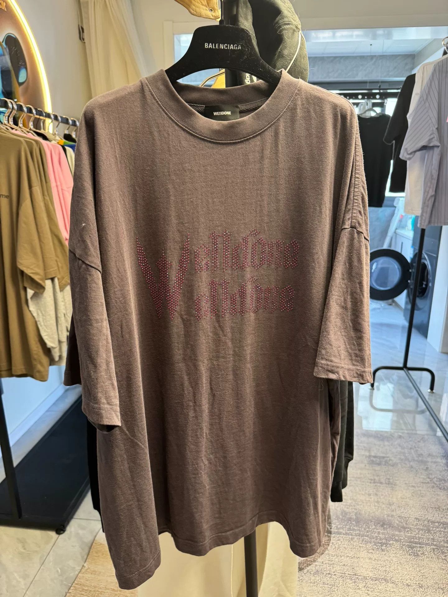WE11DONE WE11DONE Rhinestone Logo T-Shirt Size L Size US L / EU 52-54 / 3 - 2 Thumbnail