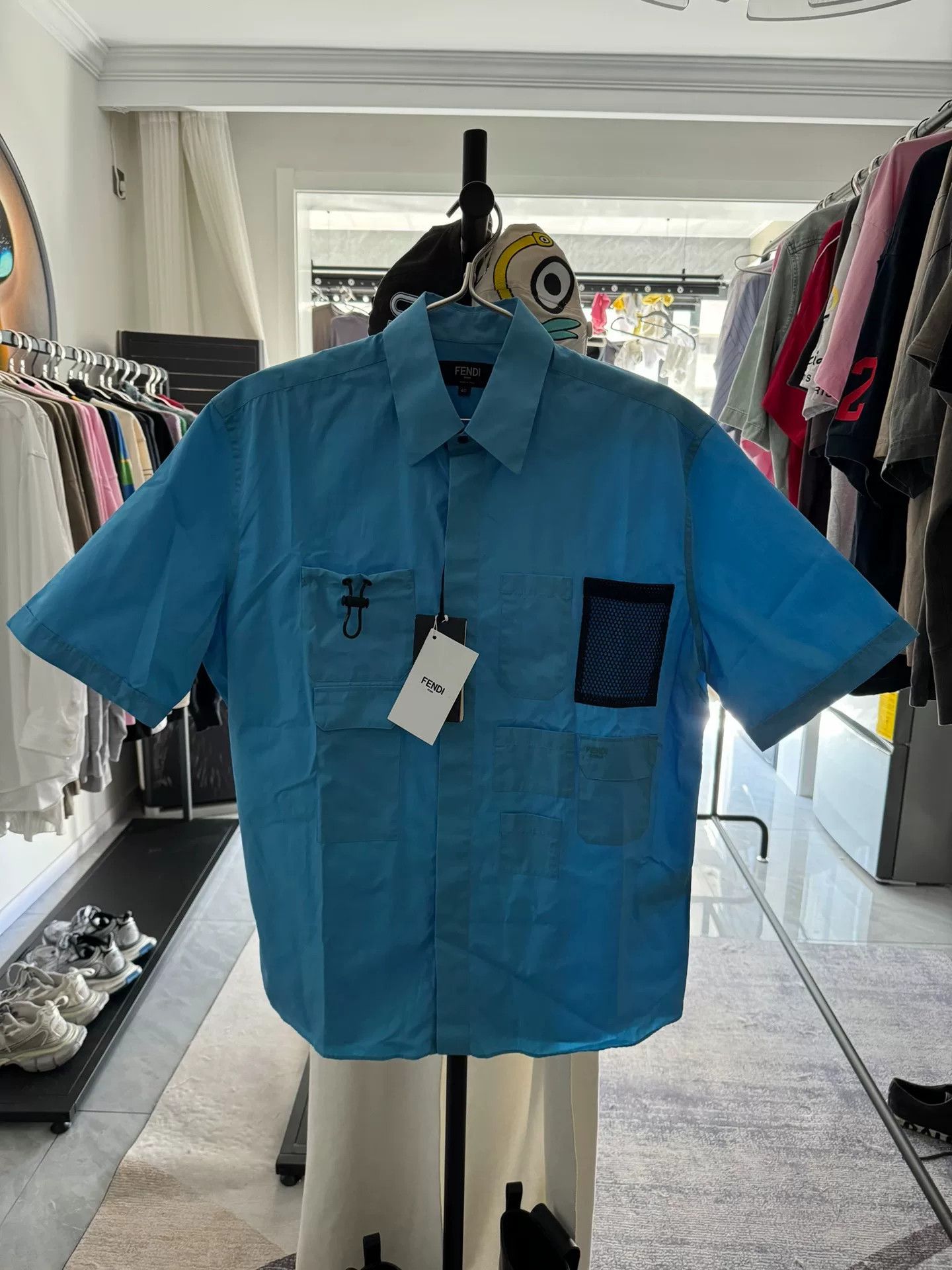 Fendi Fendi Blue Tactical Shirt Size M Size US M / EU 48-50 / 2 - 2 Thumbnail