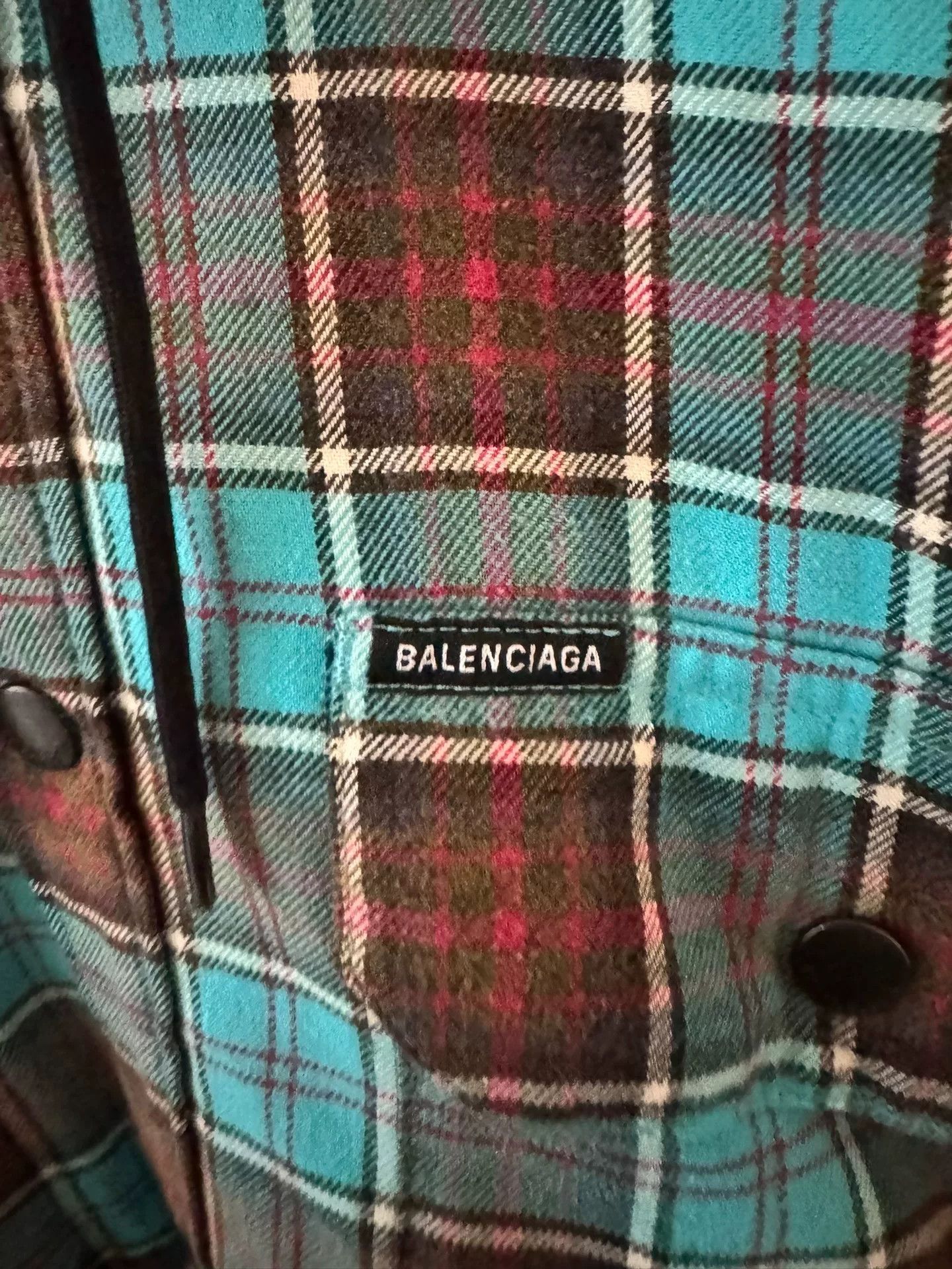 Balenciaga Balenciaga Plaid Flannel Hooded Shirt Size XS Size US XS / EU 42 / 0 - 3 Thumbnail