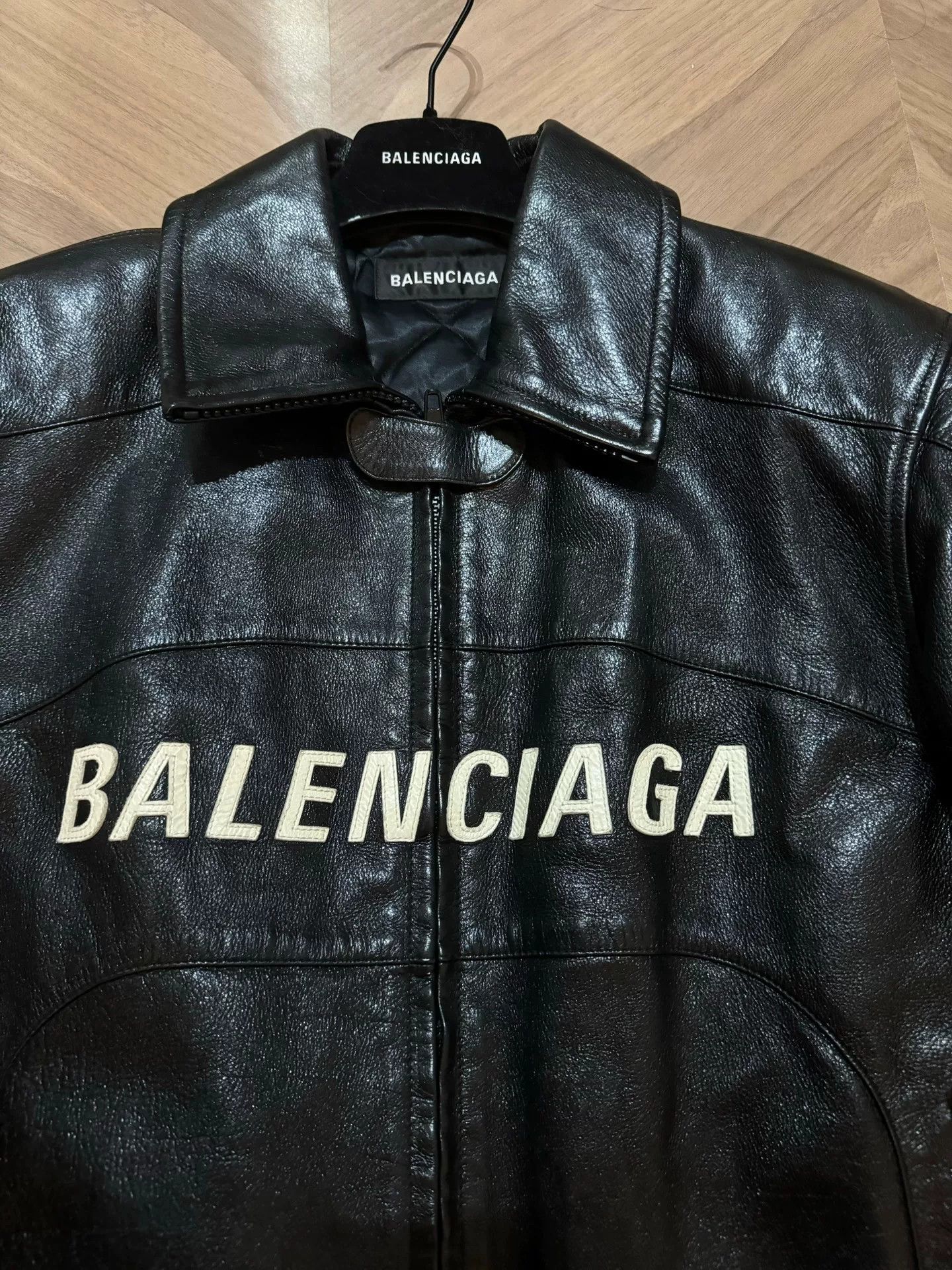 Balenciaga Balenciaga Logo Leather Jacket Size 44 Size US S / EU 44-46 / 1 - 3 Thumbnail