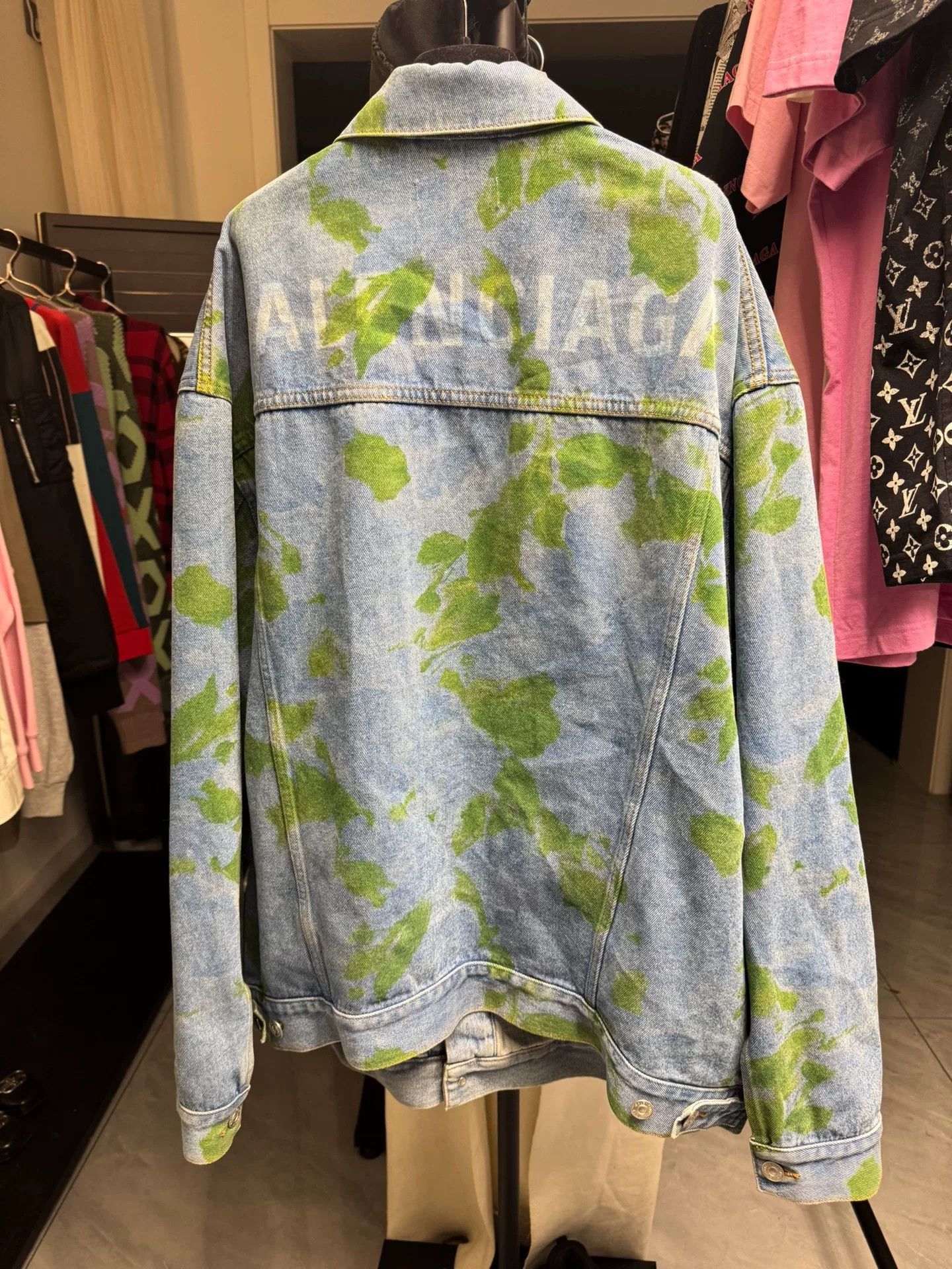 Balenciaga Balenciaga Tie-Dye Logo Denim Jacket Size 34 Size XXS / US 00 / IT 34 - 2 Thumbnail