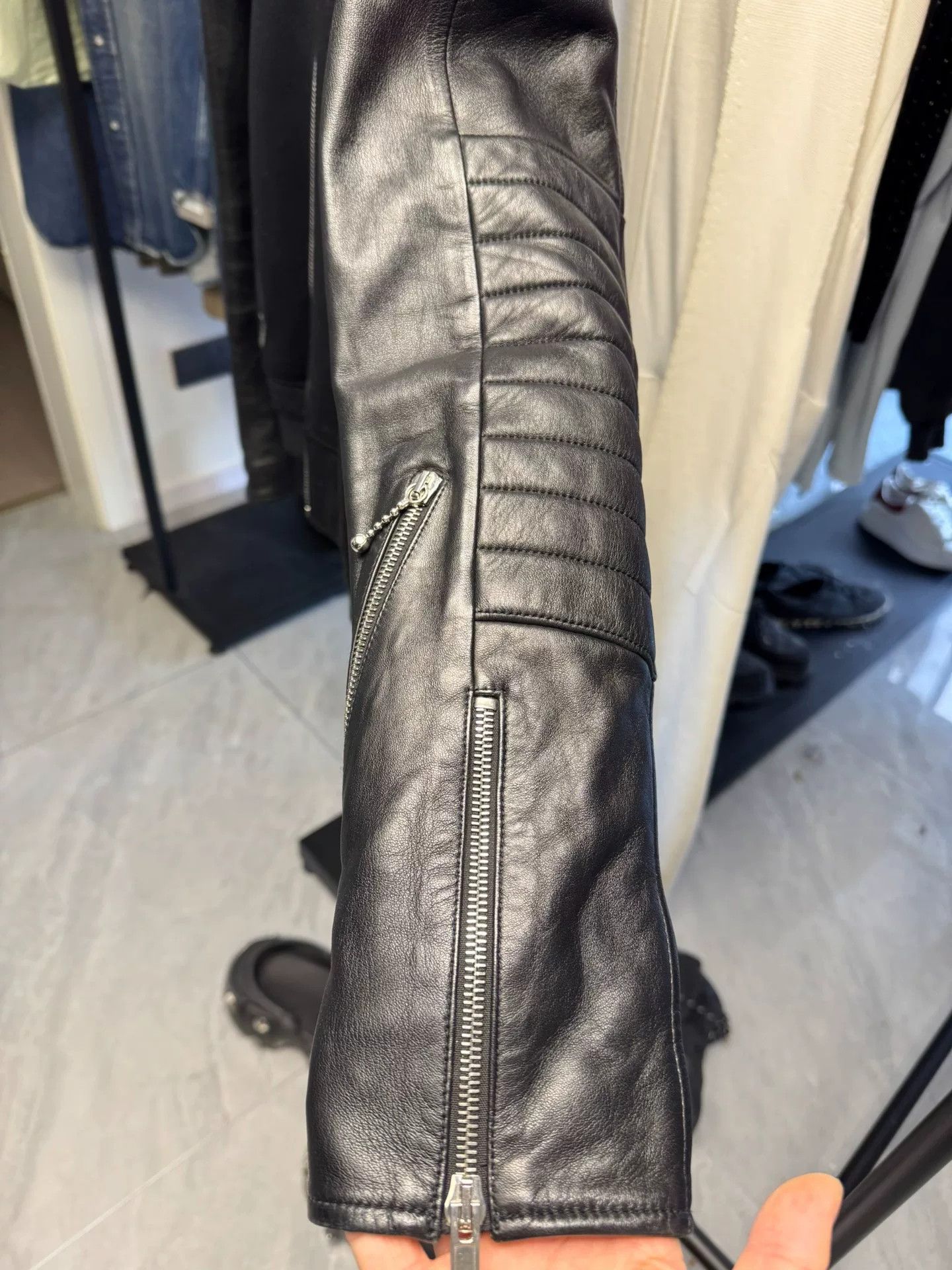 Givenchy Givenchy Lambskin Leather Sleeve Hooded Jacket Size S Size US S / EU 44-46 / 1 - 4 Thumbnail