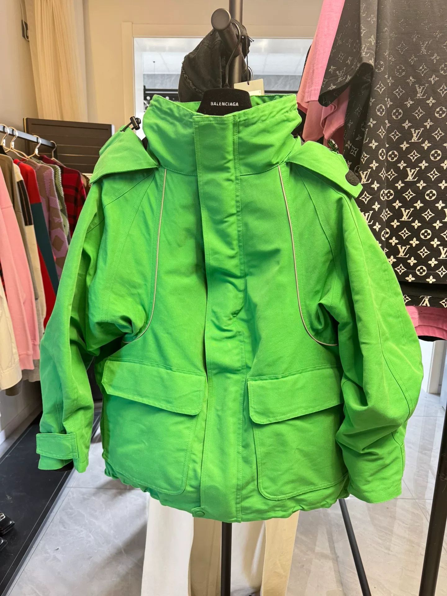 Balenciaga Balenciaga Green Logo Parka Size XS Size US XS / EU 42 / 0 - 2 Thumbnail