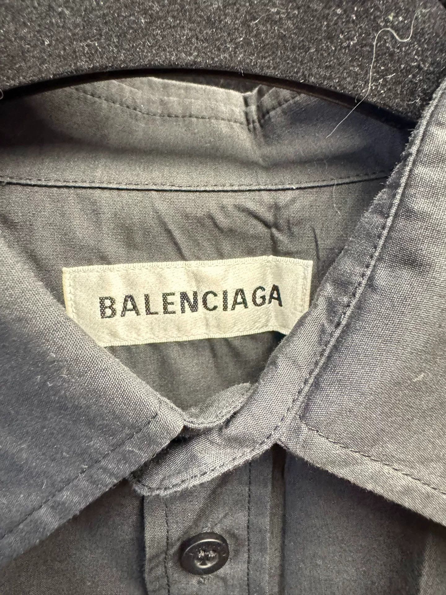 Balenciaga Balenciaga Logo Embroidered Button Up Shirt Size 36 Size XS / US 0-2 / IT 36-38 - 4 Thumbnail