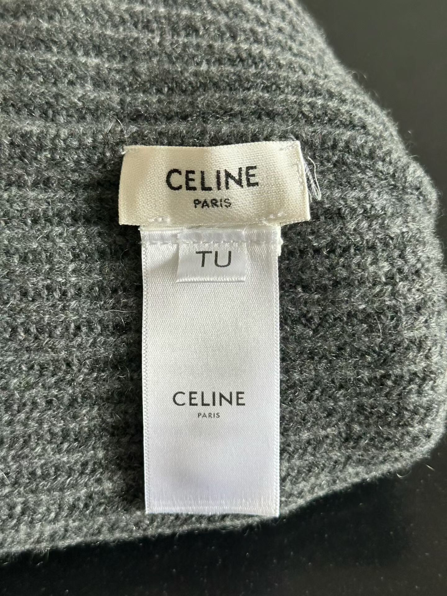 Celine Celine Dark Gray Cashmere Beanie Size ONE SIZE - 2 Thumbnail