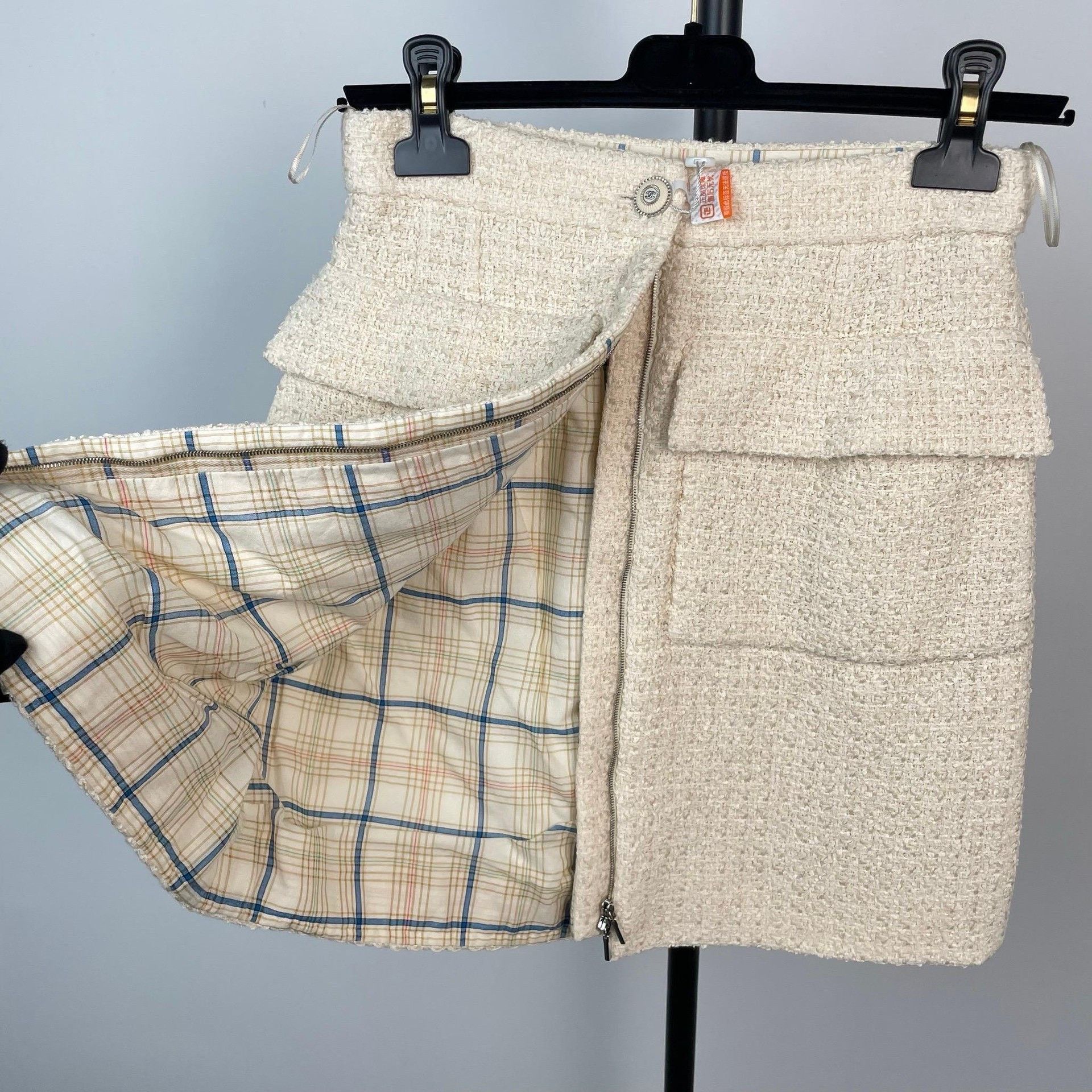Chanel Chanel Ivory Woven Two-Pocket Short Skirt Size 36" / US 14 / IT 50 - 8 Thumbnail