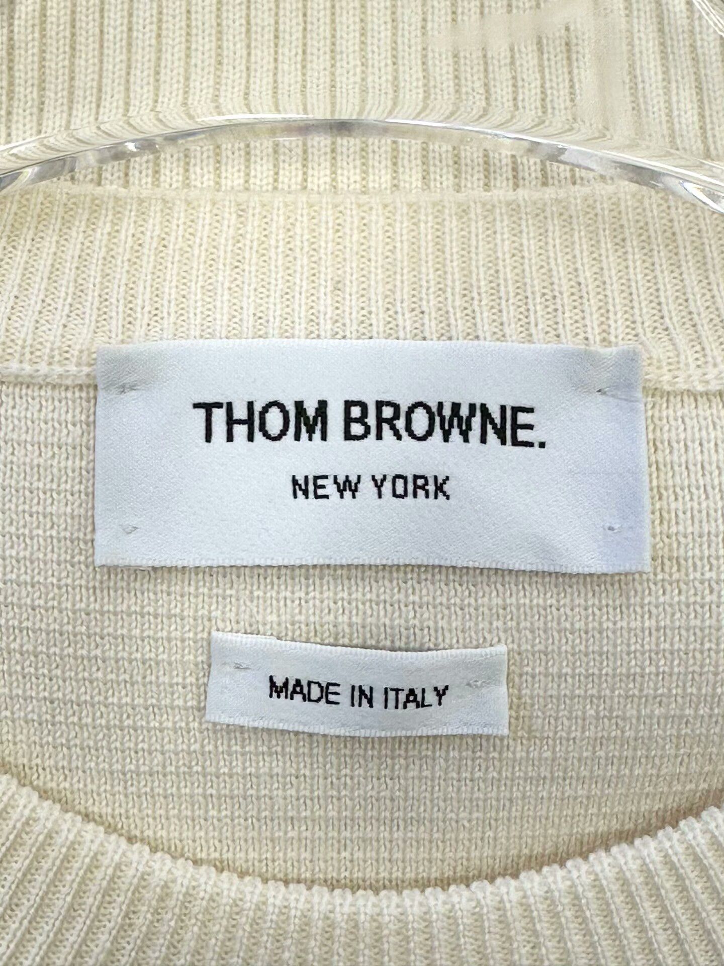 Thom Browne Thom Browne Cream Side Stripe Knit Sweater Size XS / US 0-2 / IT 36-38 - 3 Thumbnail