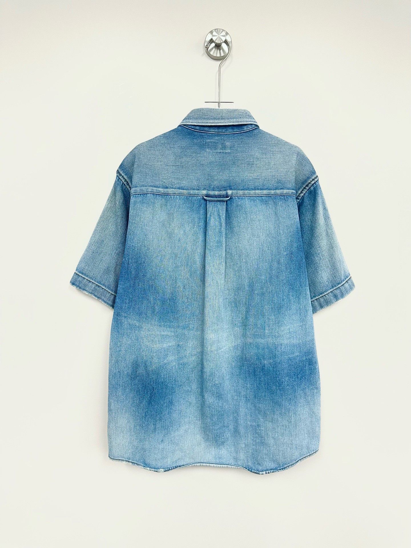 Balenciaga Balenciaga Blue Embroidered Denim Shirt Size XS / US 0-2 / IT 36-38 - 2 Thumbnail