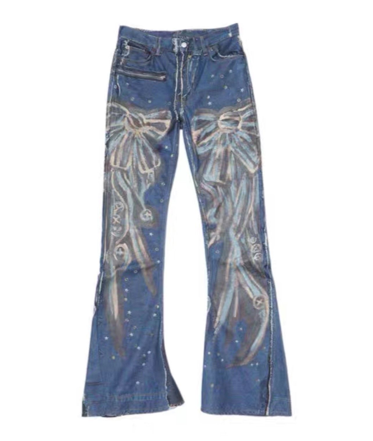 Acne Studios Acne Studios Bow Digital Print Flared Jeans Size 42" / US 20 - 2 Thumbnail