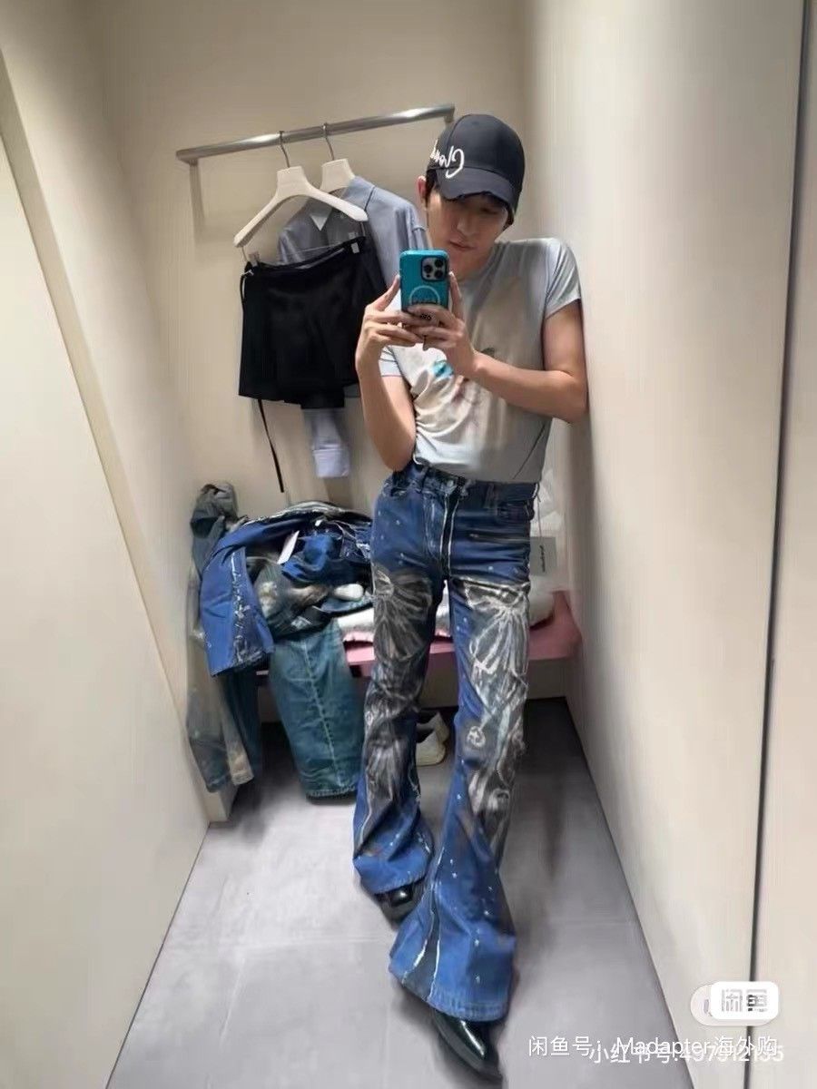 Acne Studios Acne Studios Bow Digital Print Flared Jeans Size 42" / US 20 - 4 Thumbnail