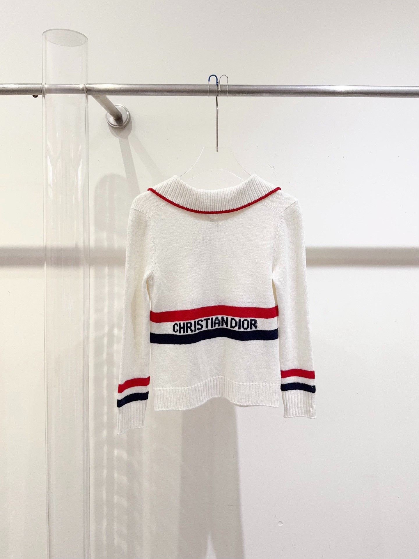 Dior Dior White Striped Sweater Size XS / US 0-2 / IT 36-38 - 2 Thumbnail