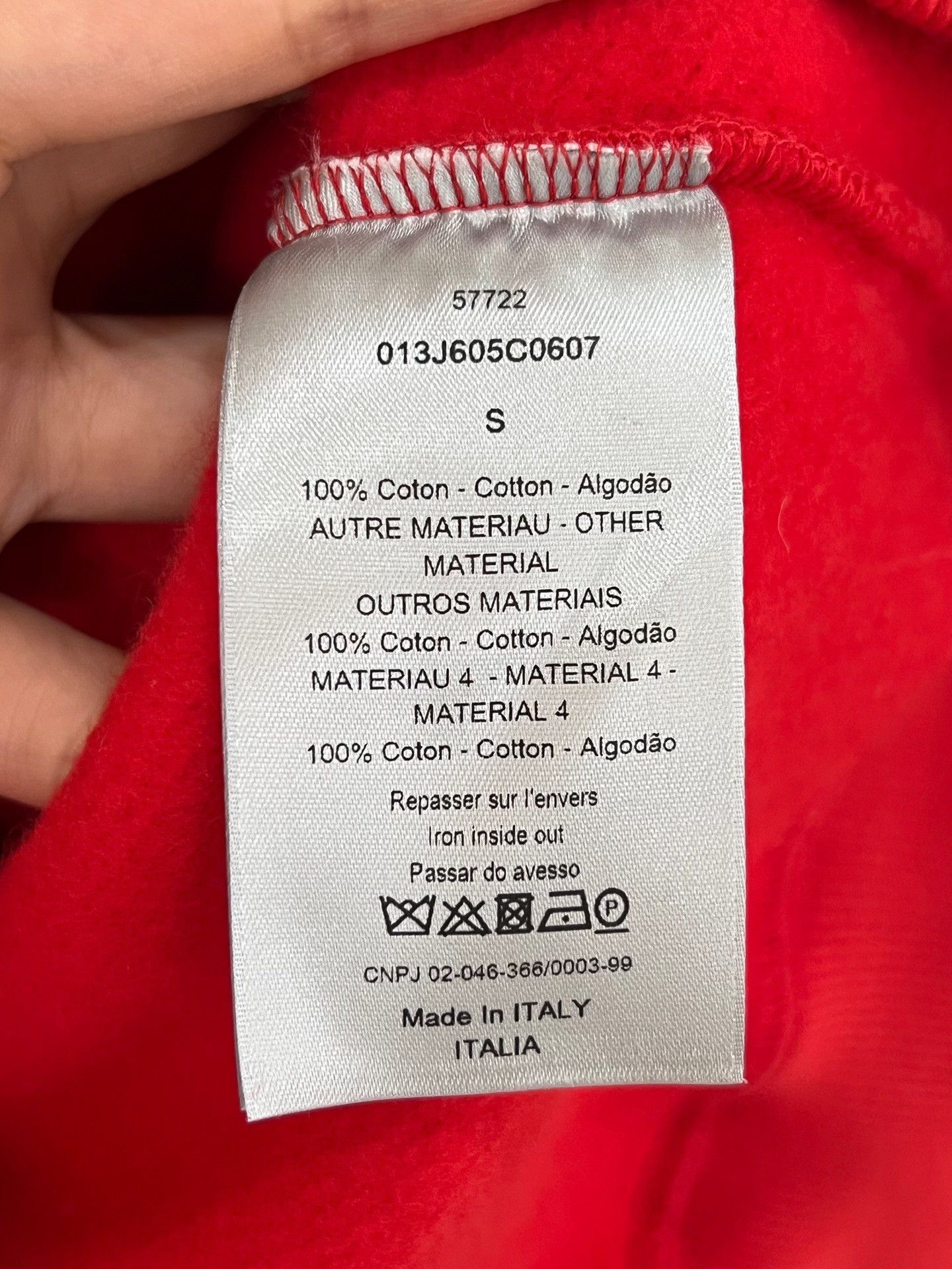 Dior Dior Red All-Over Print Towel Hoodie Size US S / EU 44-46 / 1 - 4 Thumbnail