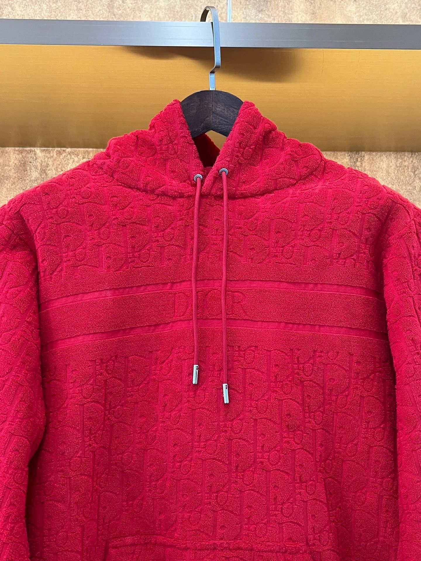 Dior Dior Red All-Over Print Towel Hoodie Size US S / EU 44-46 / 1 - 3 Thumbnail