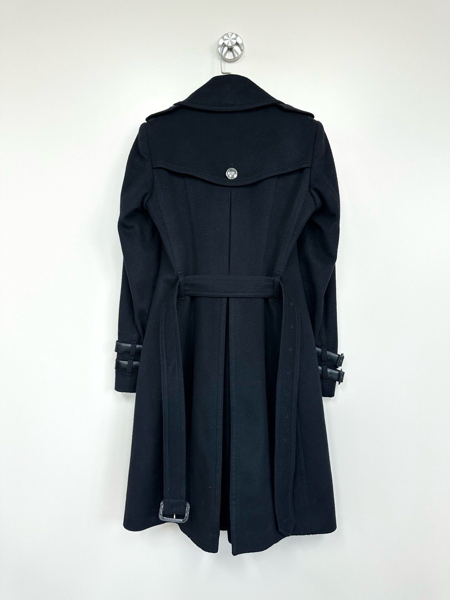 Burberry Burberry Classic Black Wool Coat Size XXS / US 00 / IT 34 - 2 Thumbnail