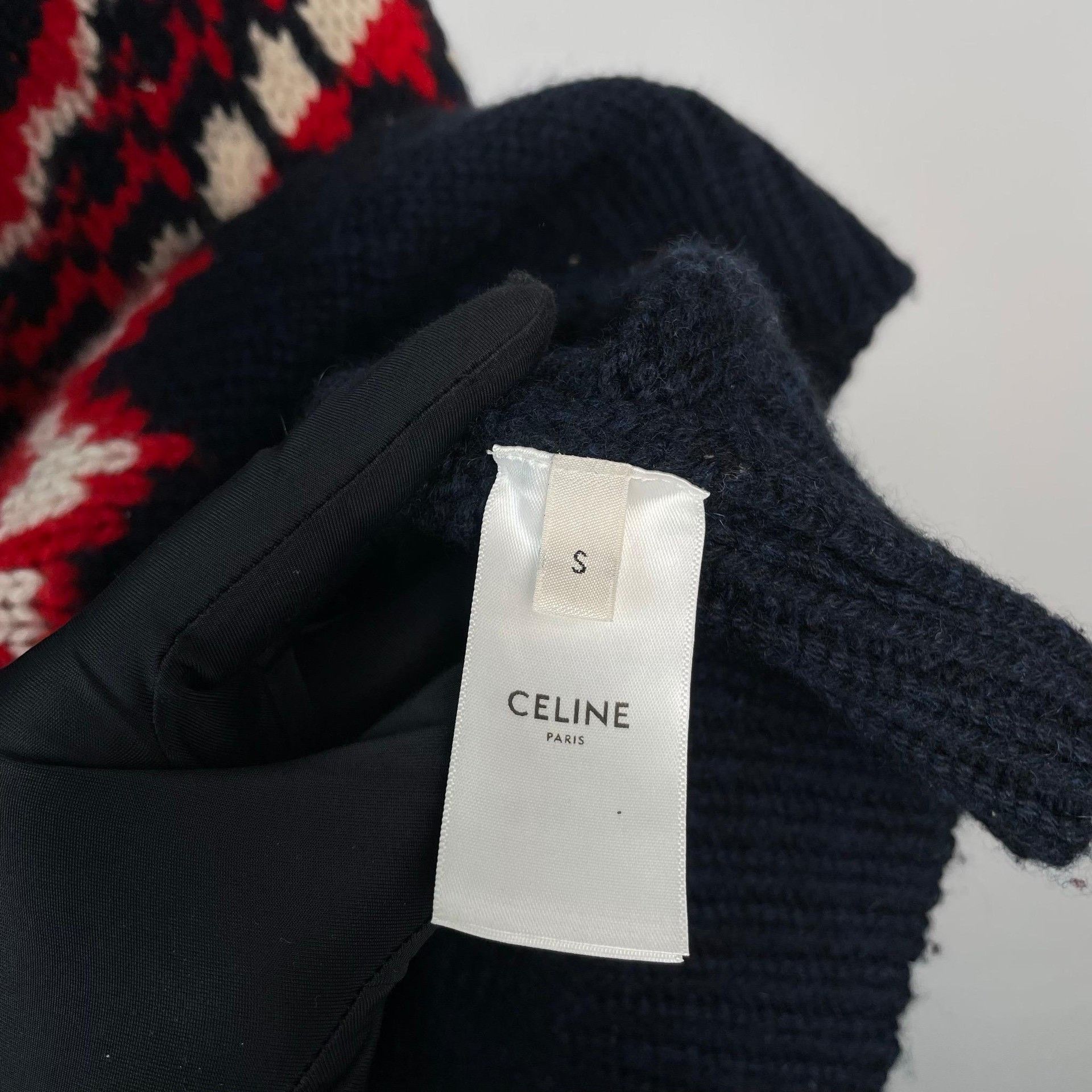 Celine Celine Dark Blue Fair Isle High Neck Sweater Size S / US 4 / IT 40 - 4 Thumbnail