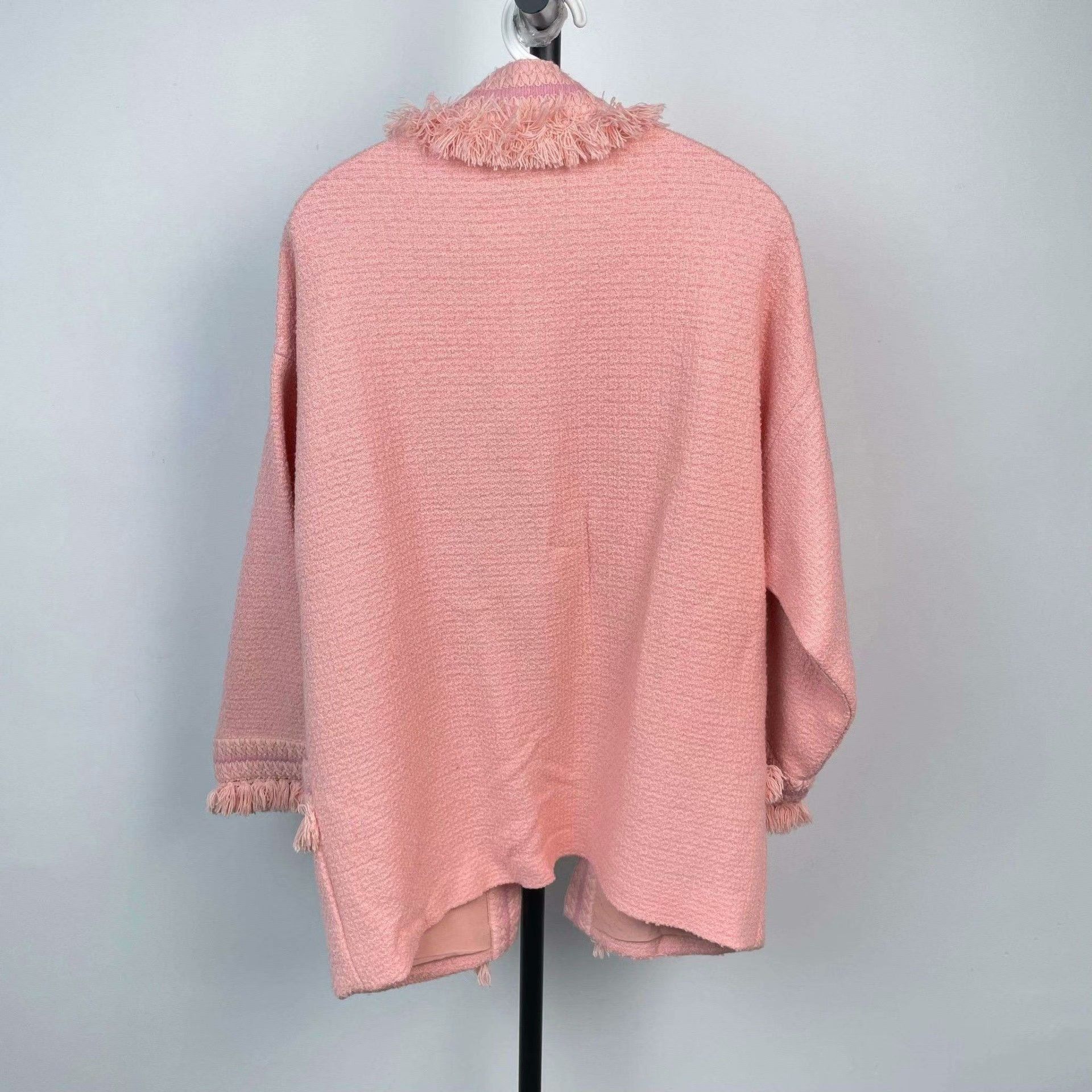Gucci Pink Gucci Wool Coat with Lace Trim Size S / US 4 / IT 40 - 2 Thumbnail