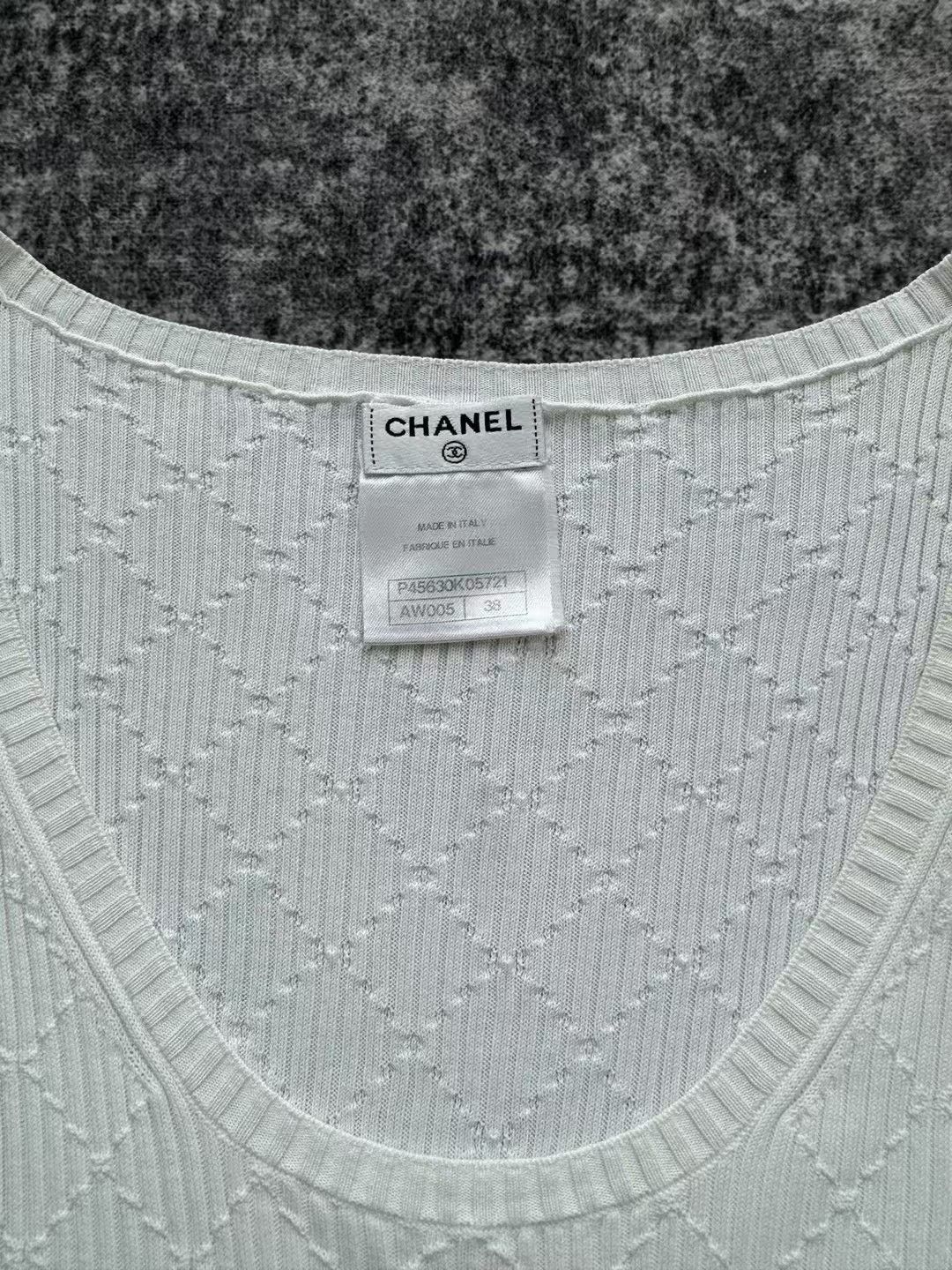 Chanel Chanel White Sleeveless Tank Top Size S / US 4 / IT 40 - 4 Thumbnail
