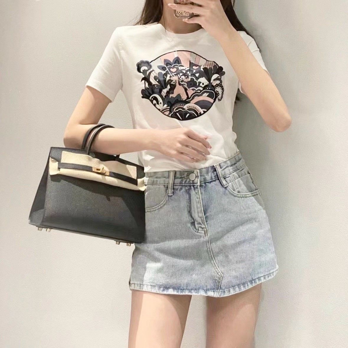 Hermes Hermès White Short-Sleeve Graphic Top Size XXS / US 00 / IT 34 - 6 Thumbnail