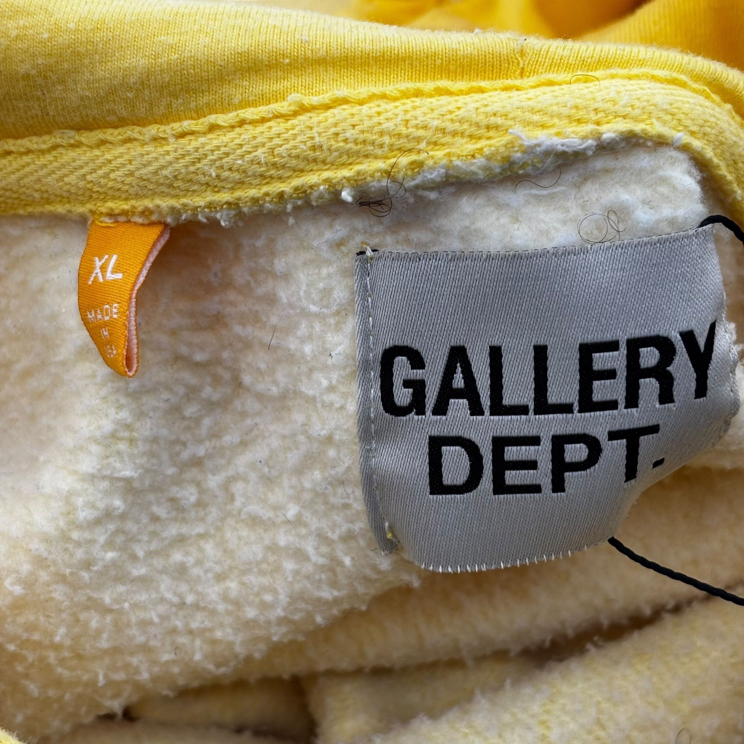 Gallery Dept. Sunfaded Centered Logo Hoodie Yellow Size US XL / EU 56 / 4 - 4 Thumbnail