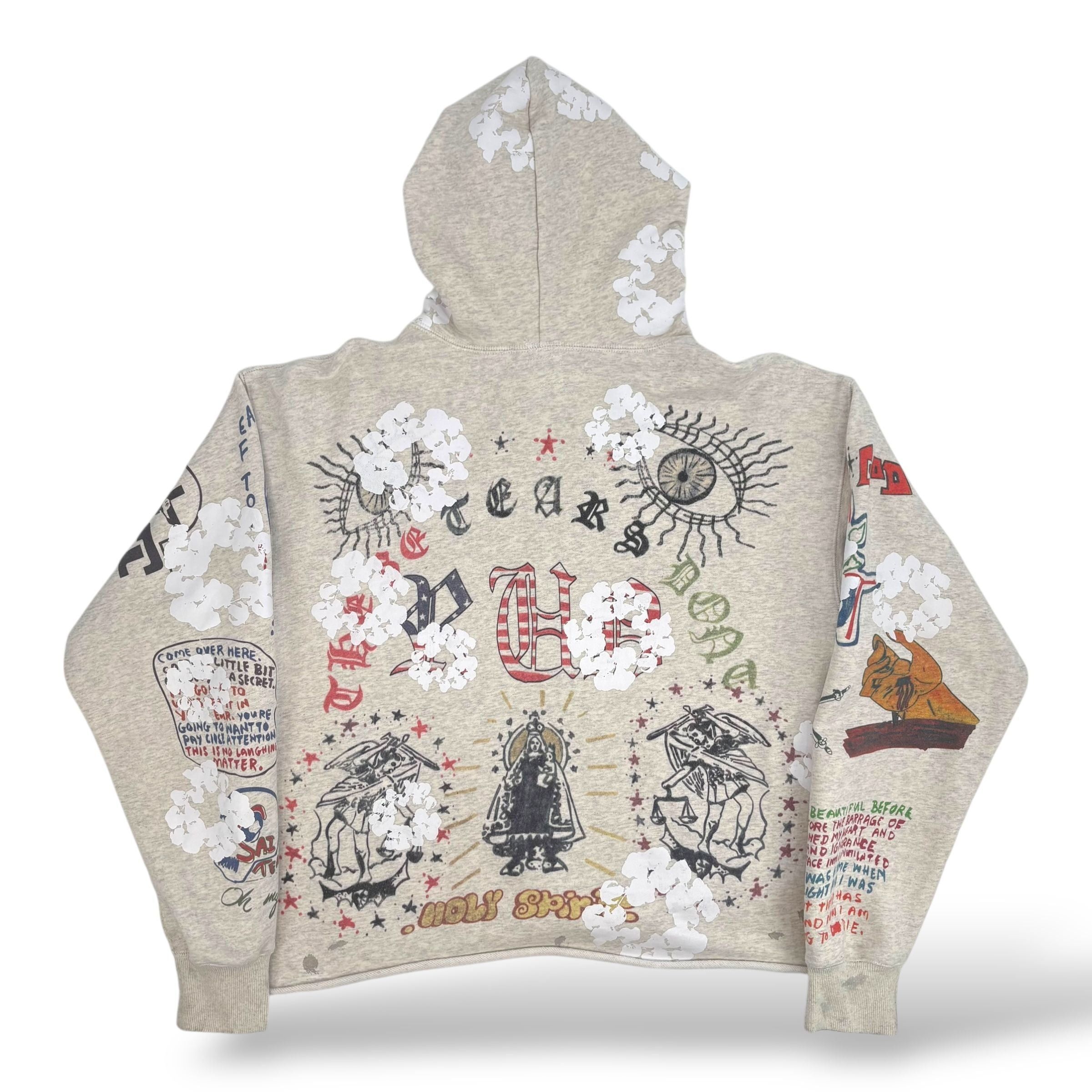 Saint Michael Saint Mxxxxxx x Denim Tears Graffiti Hoodie Grey Size US XL / EU 56 / 4 - 2 Thumbnail